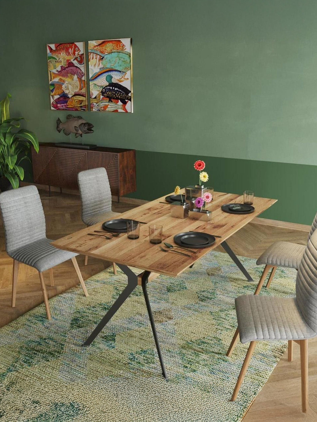 Downtown Oak Wood Dining Table