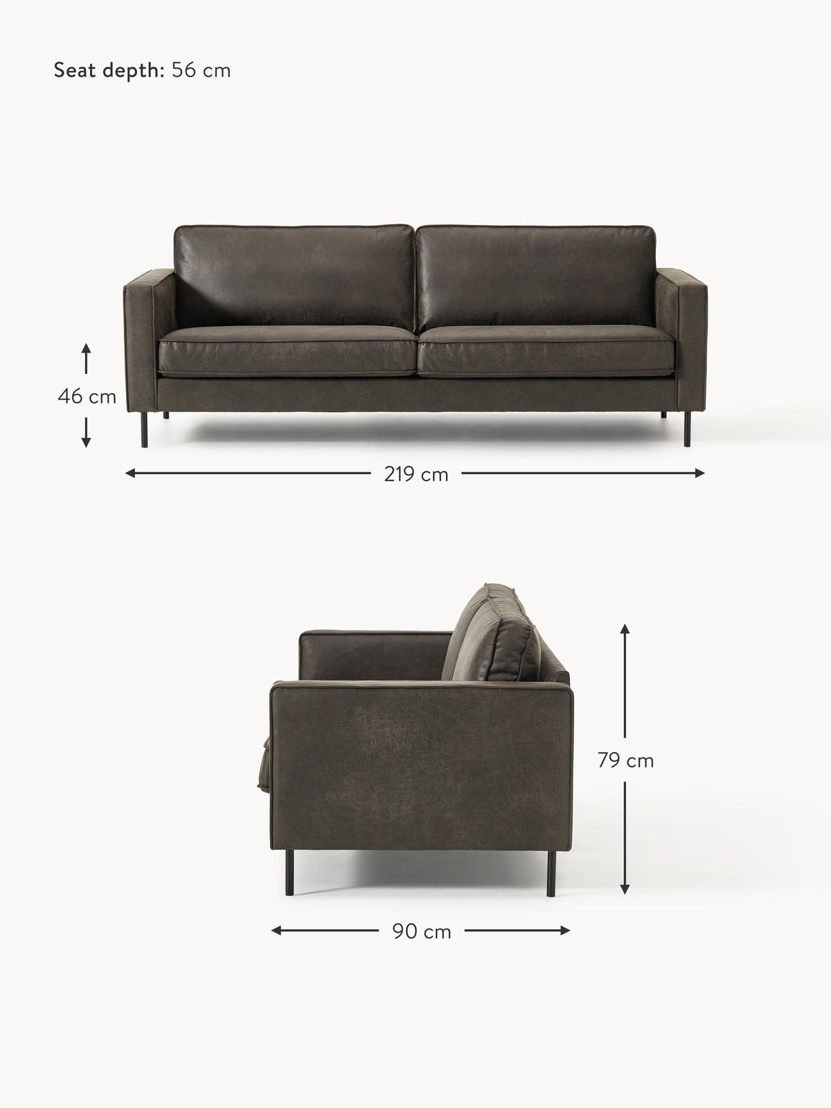 Hunter Leather Sofa (3-seater)