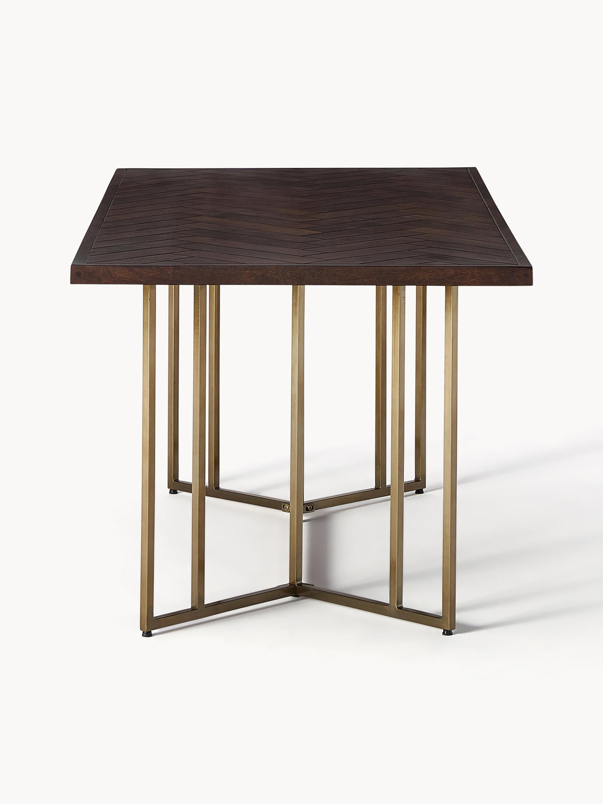 Luca Mango Wood Dining Table with Herringbone Pattern, in various sizes
