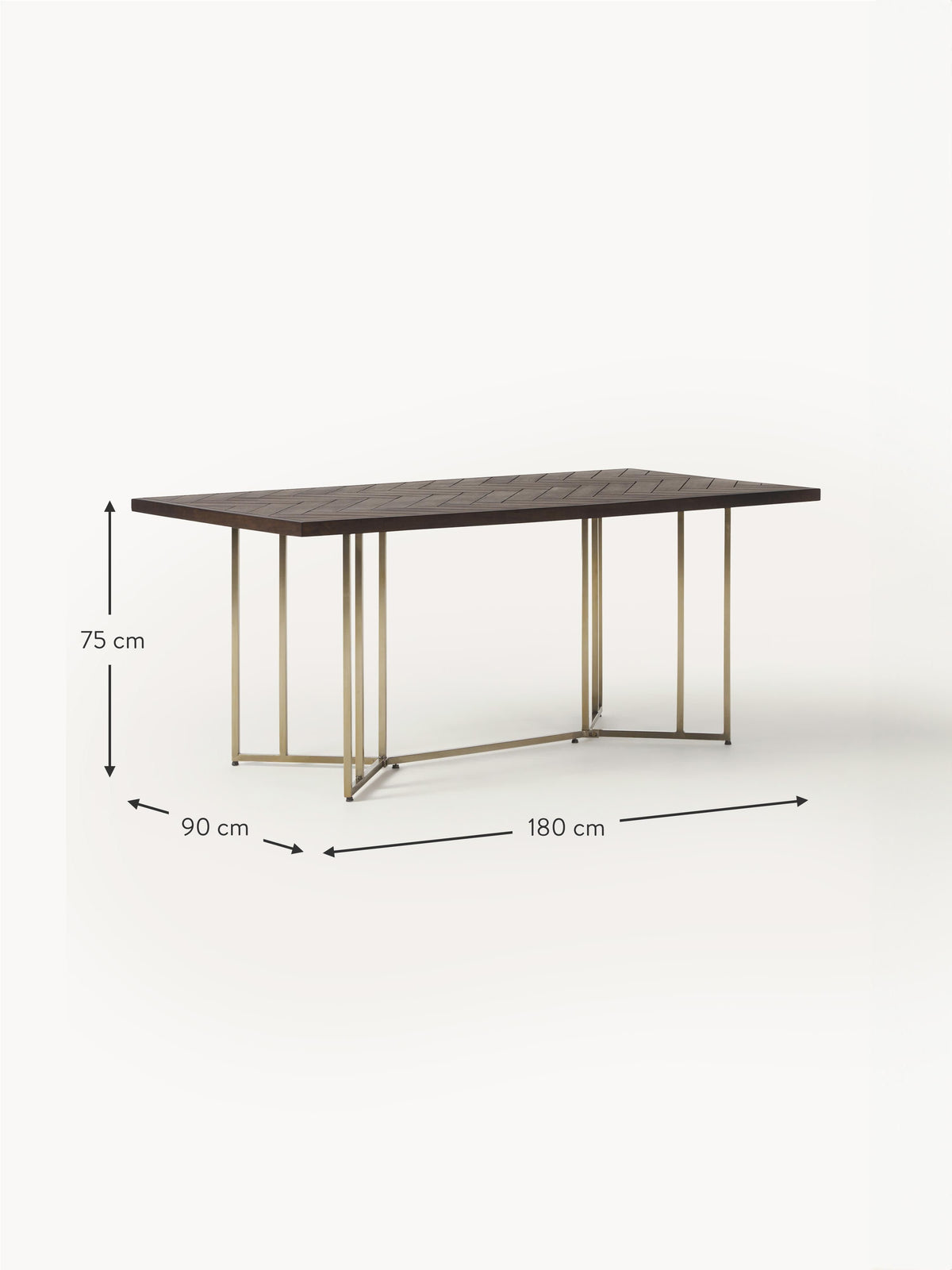Luca Mango Wood Dining Table with Herringbone Pattern, in various sizes