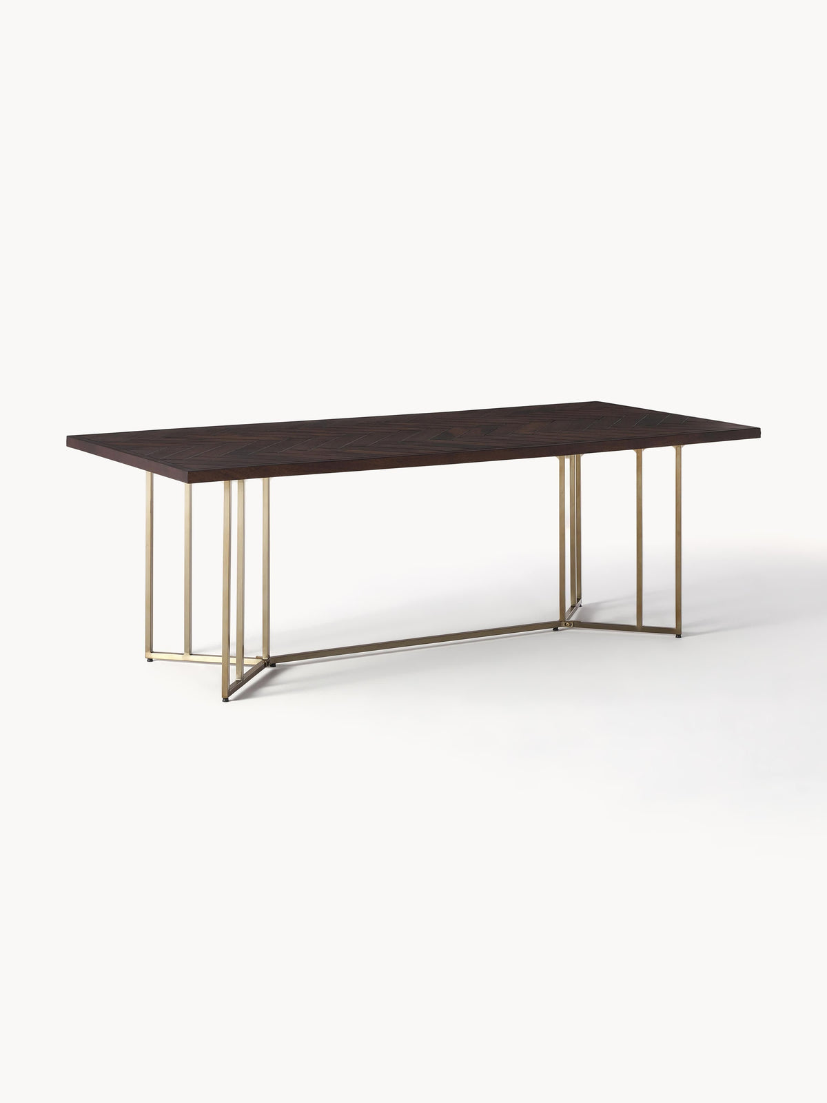 Luca Mango Wood Dining Table with Herringbone Pattern, in various sizes