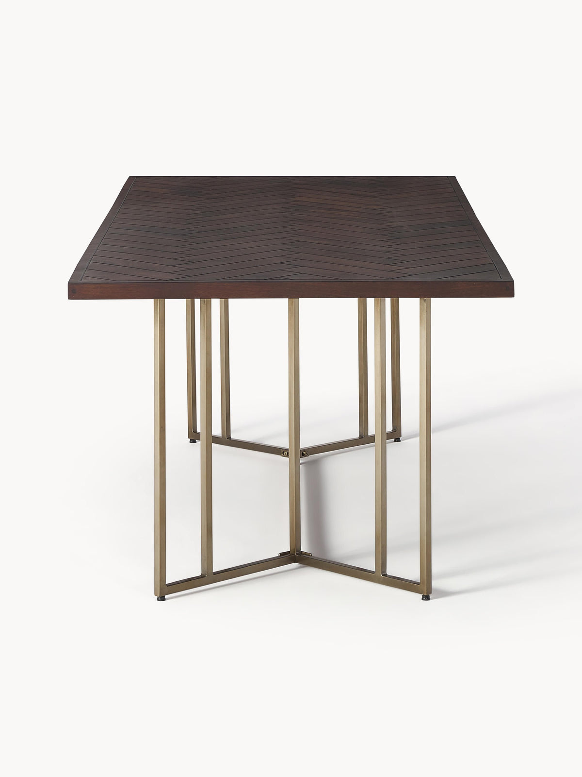 Luca Mango Wood Dining Table with Herringbone Pattern, in various sizes