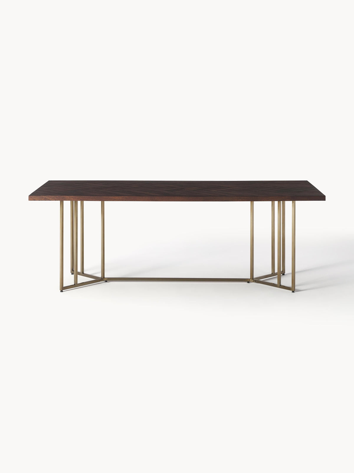 Luca Mango Wood Dining Table with Herringbone Pattern, in various sizes