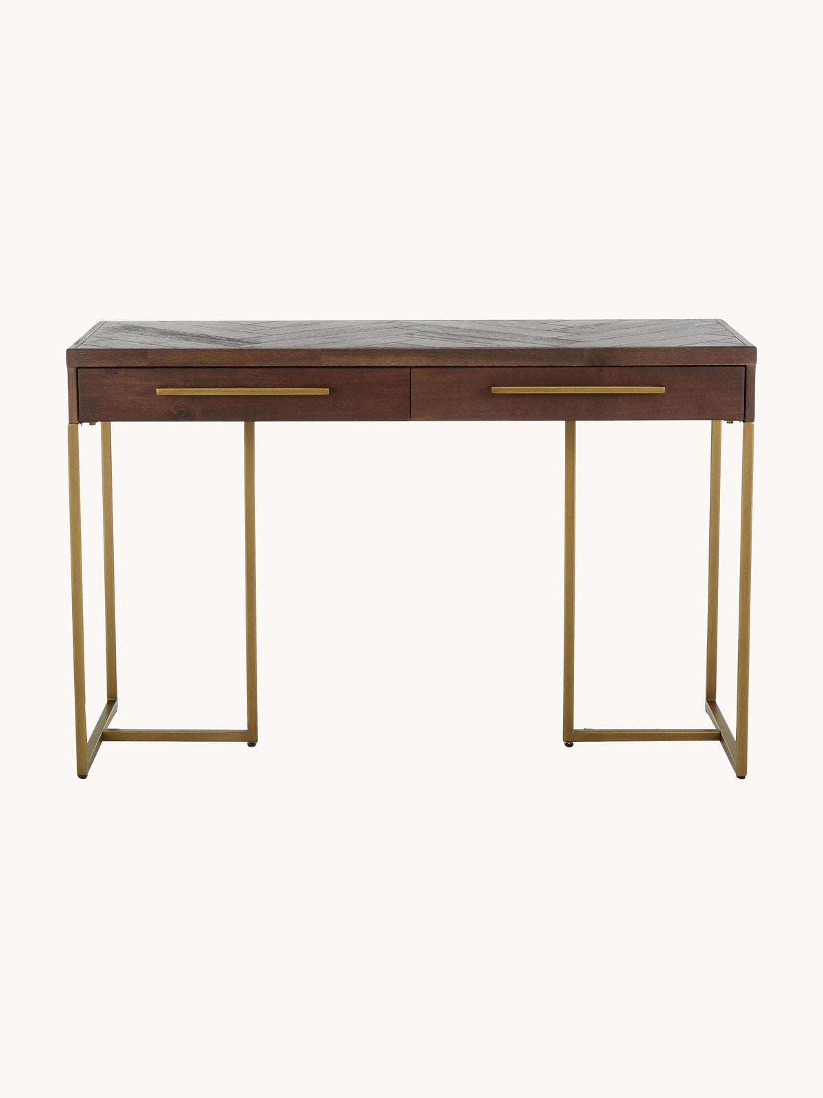 Class Herringbone Console Table with Acacia Wood Veneer