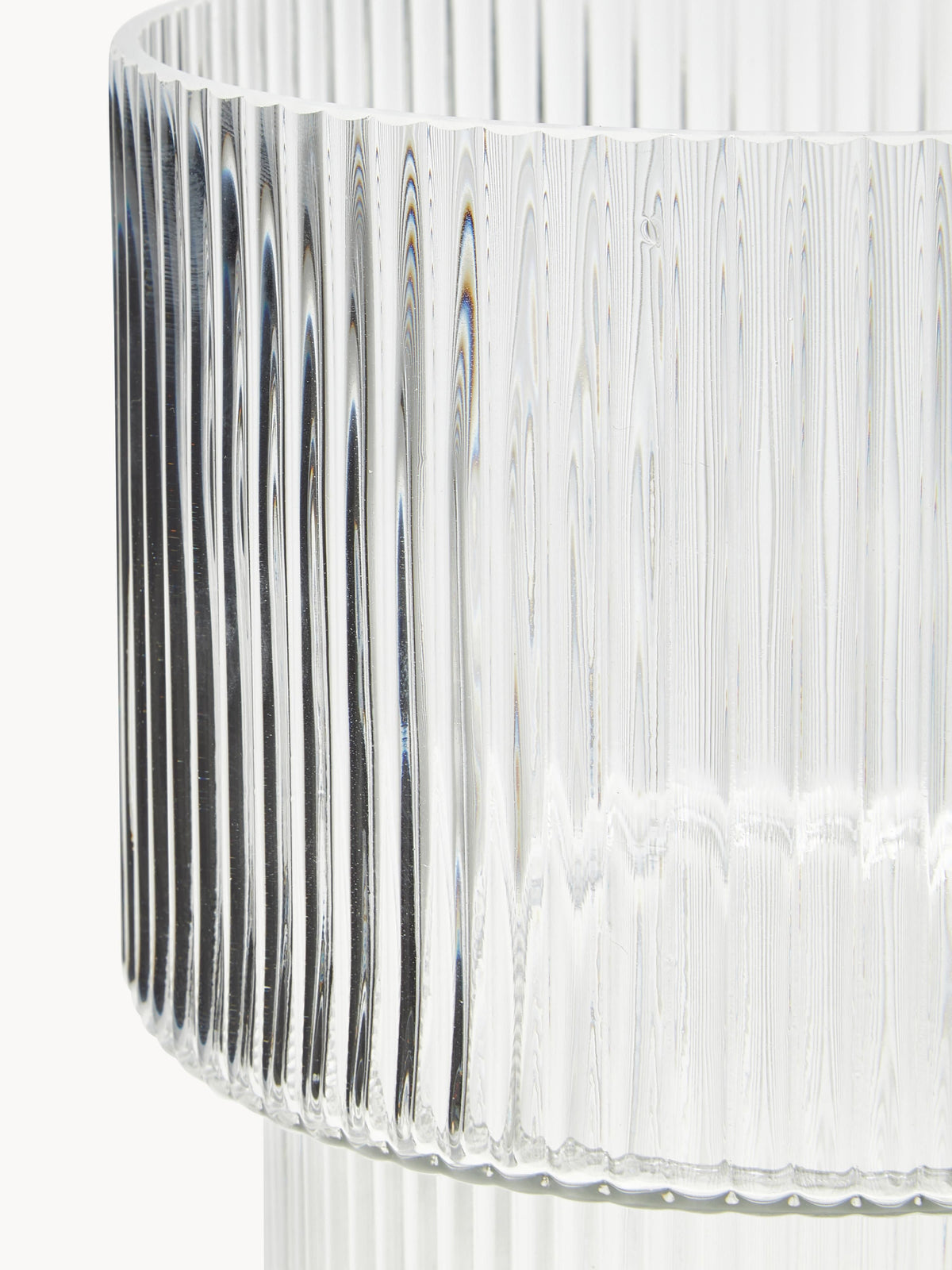 Lija Glass Vase with Ribbed Surface, H 30 cm
