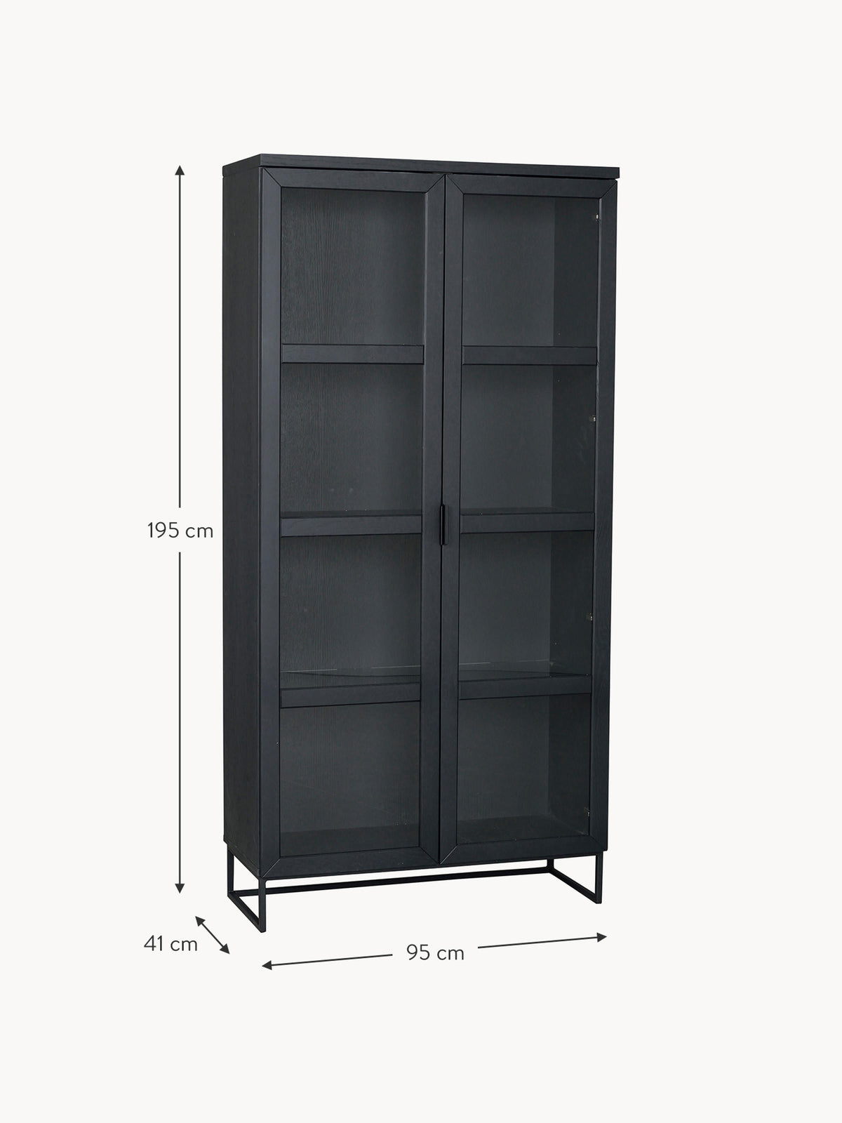 Everett Oak Wood Display Cabinet