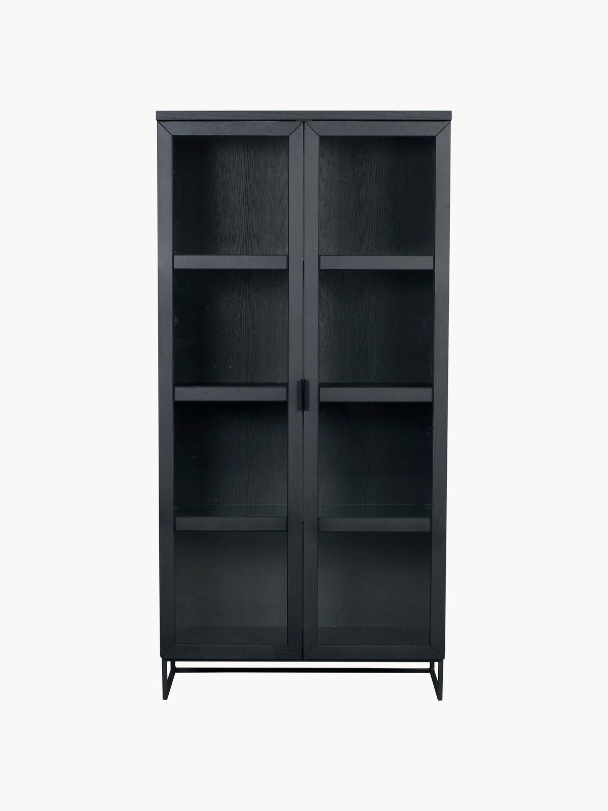 Everett Oak Wood Display Cabinet