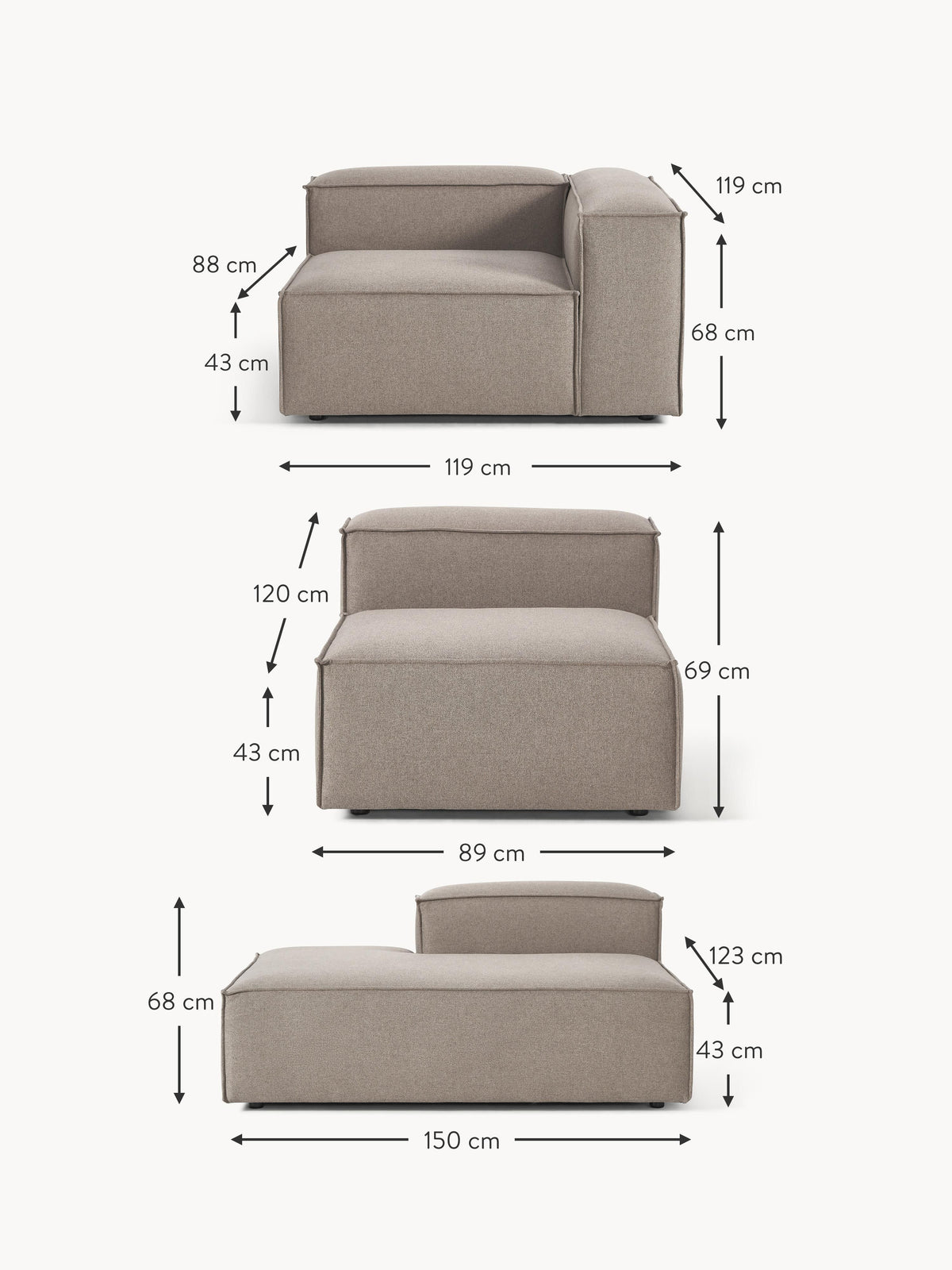 Lennon XL Modular Ottoman
