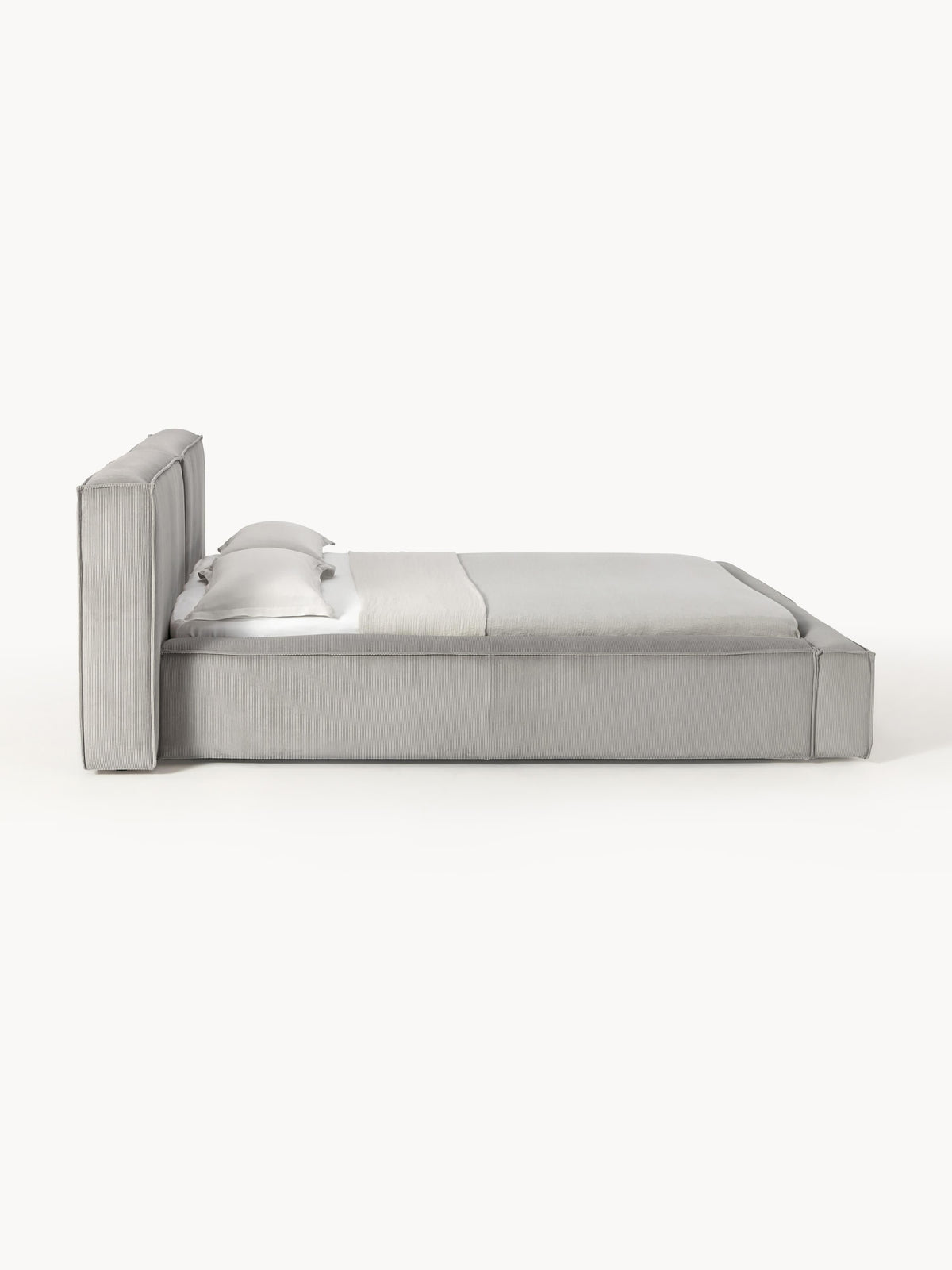 Lennon Upholstered Corduroy Bed with Storage Space