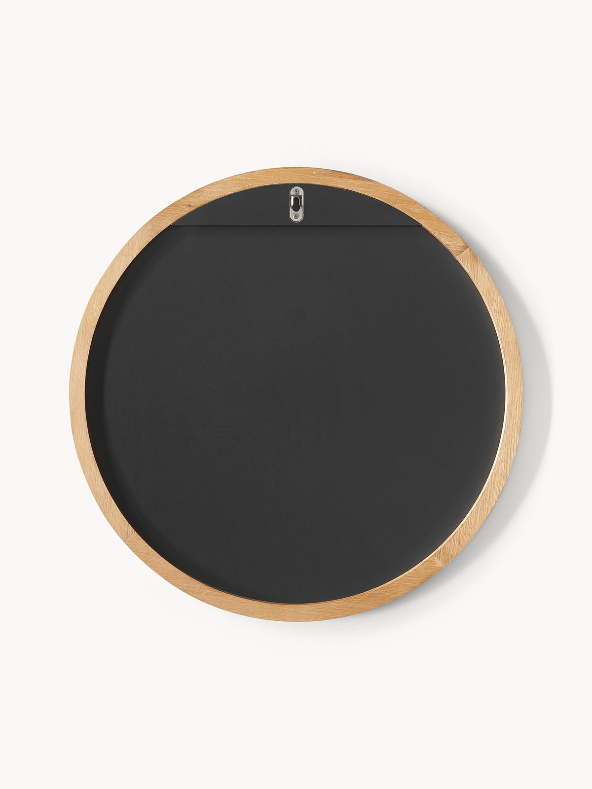 Avery Round Wall Mirror with Oak Wood Frame