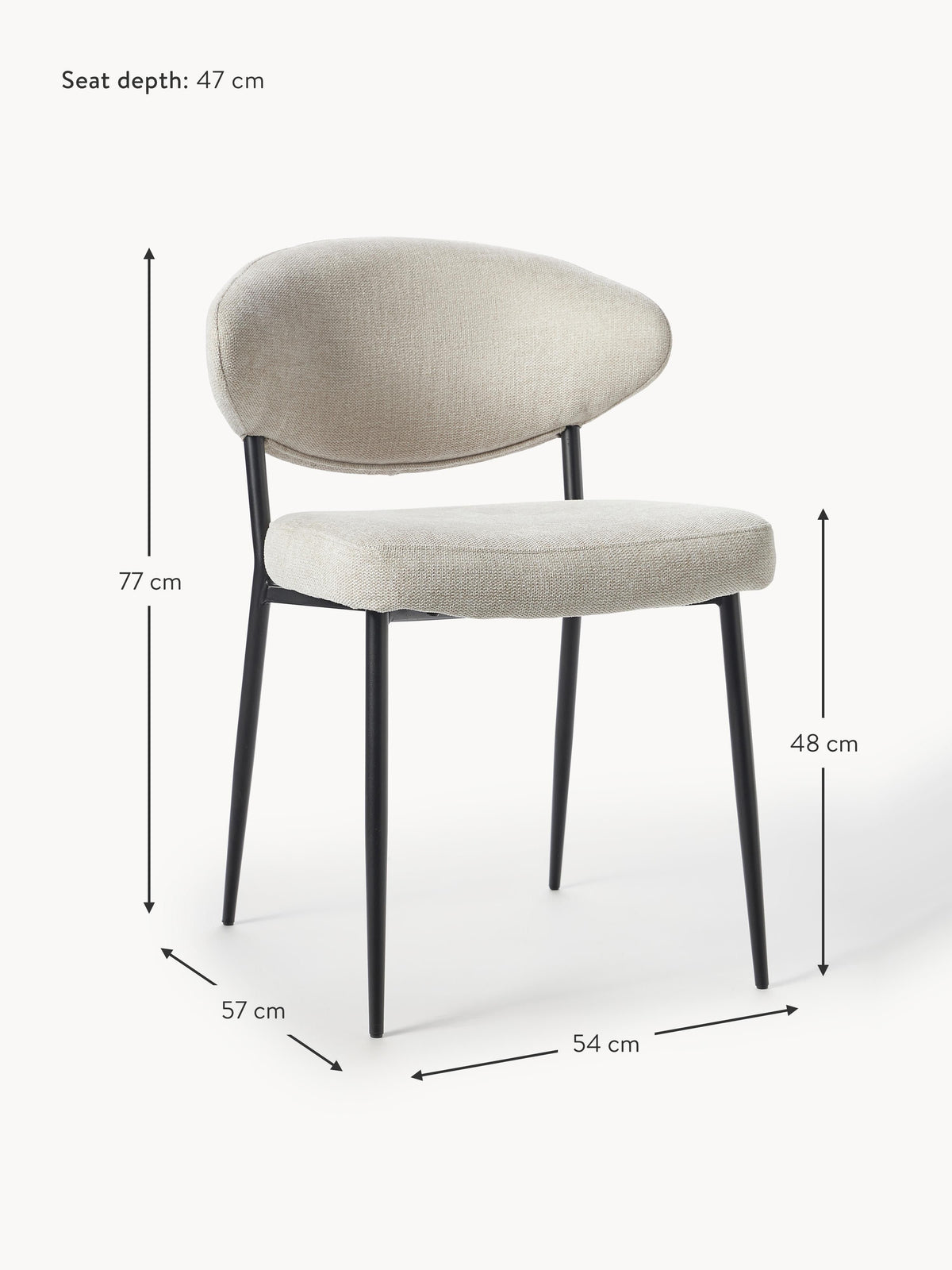 Adele Upholstered Dining Chairs, Set of 2