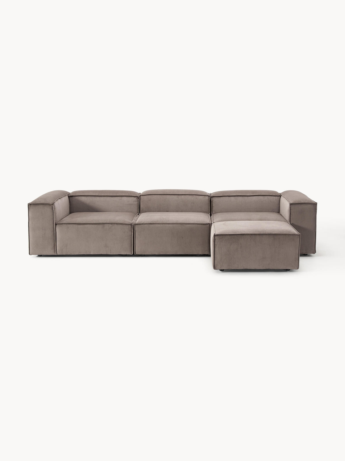 Gallery image 1 - Corduroy Modular Sofa Lennon (4-seater) with Ottoman (left/right)
