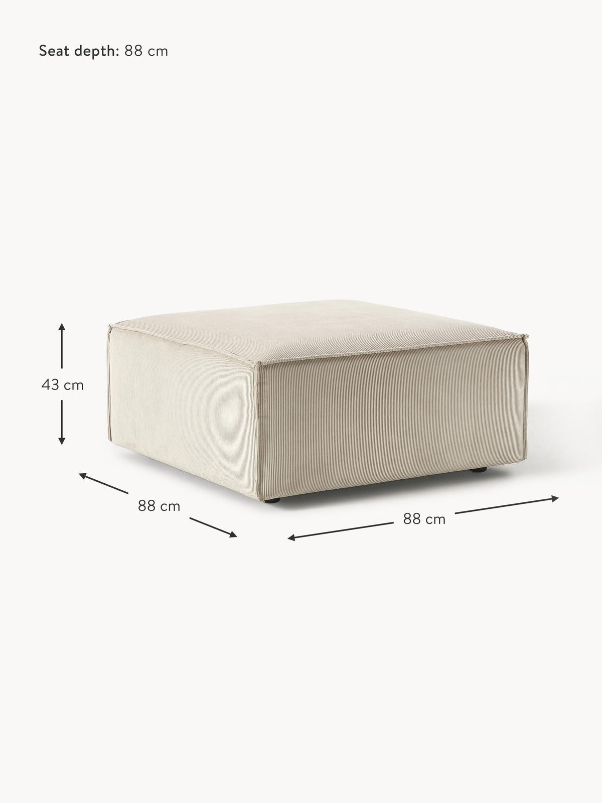 Lennon Corduroy Ottoman