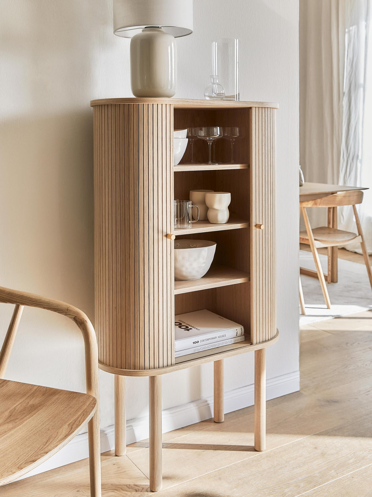 Calary Highboard with Fluted Front