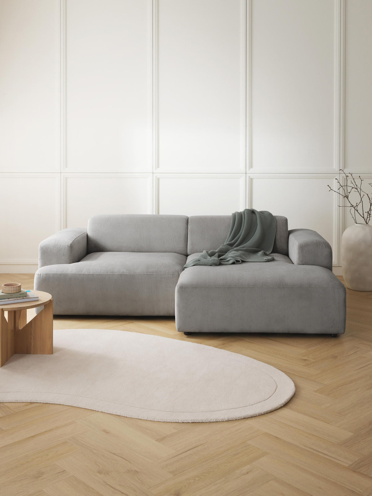 Melva Corduroy Corner Sofa (3-seater)