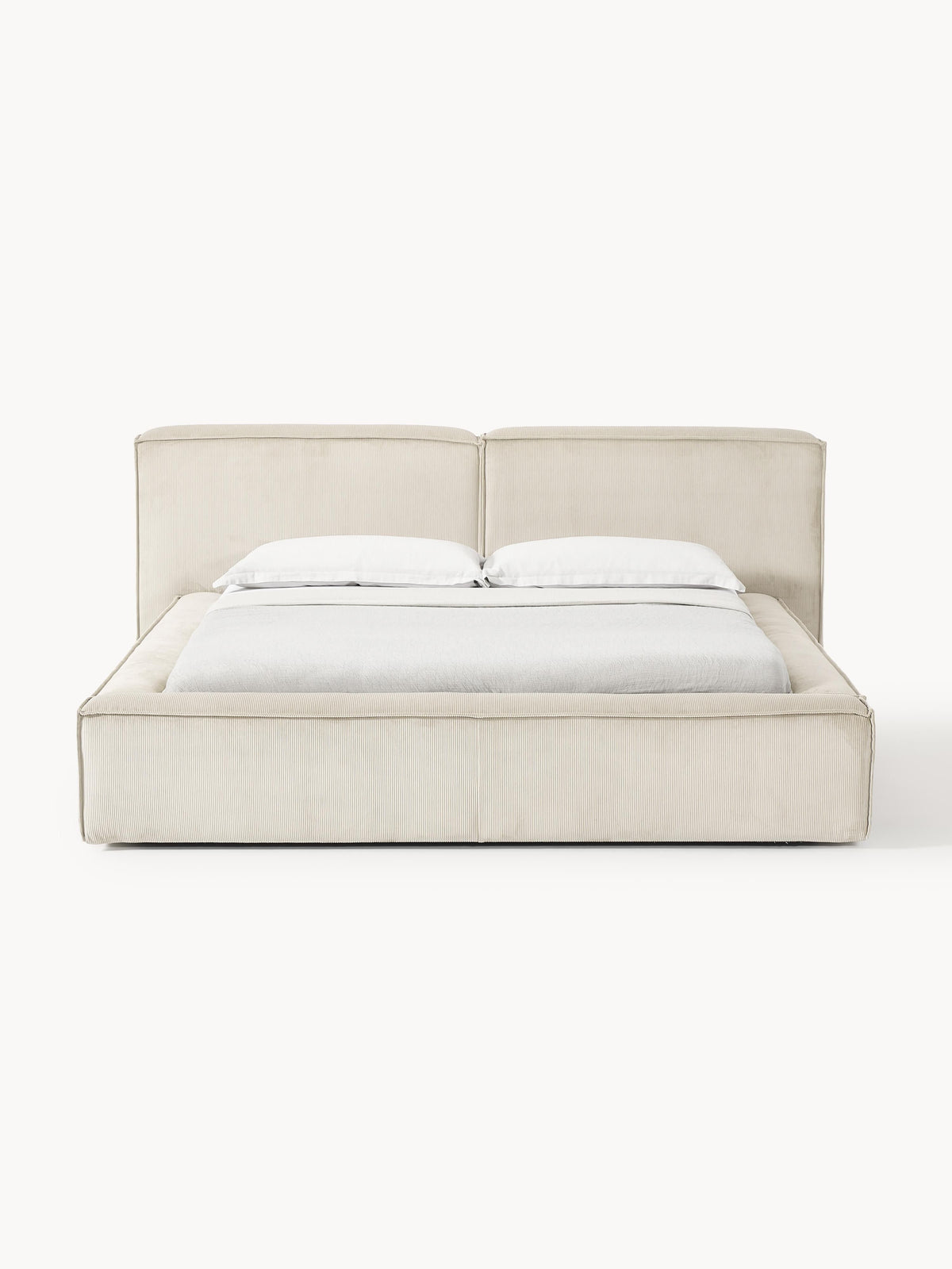 Lennon Upholstered Corduroy Bed with Storage Space