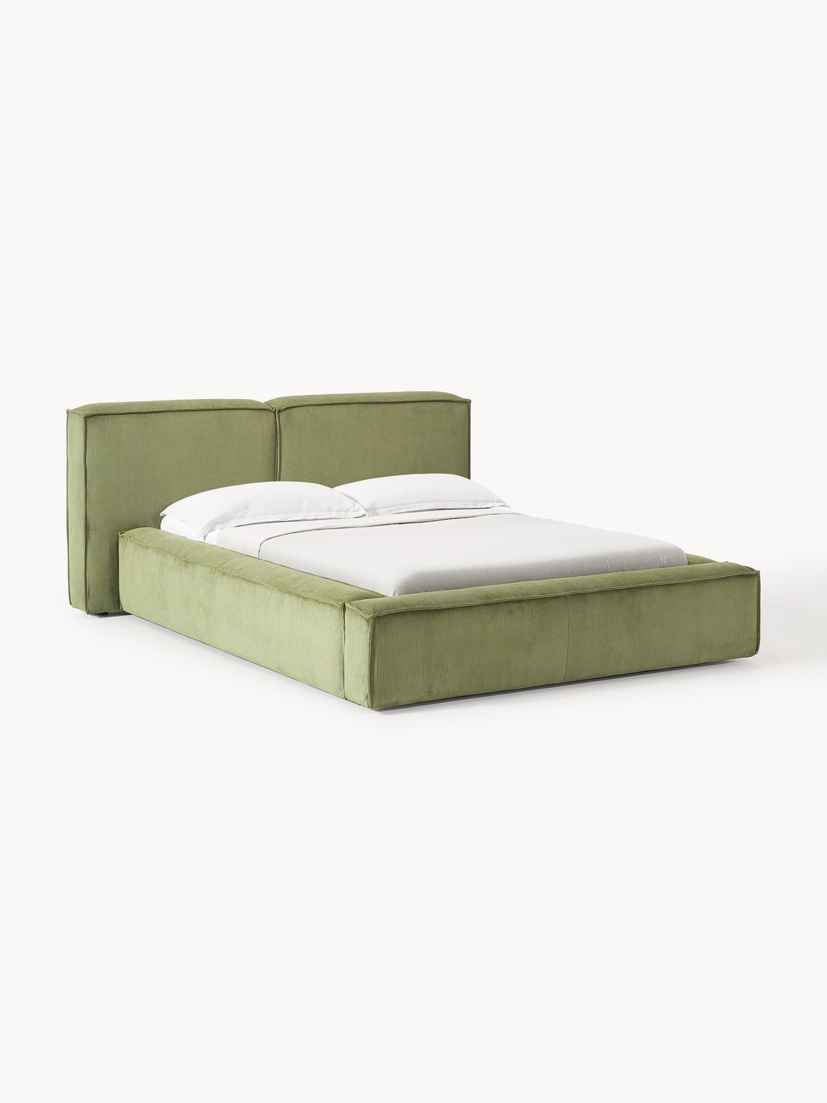 Lennon Upholstered Corduroy Bed with Storage Space