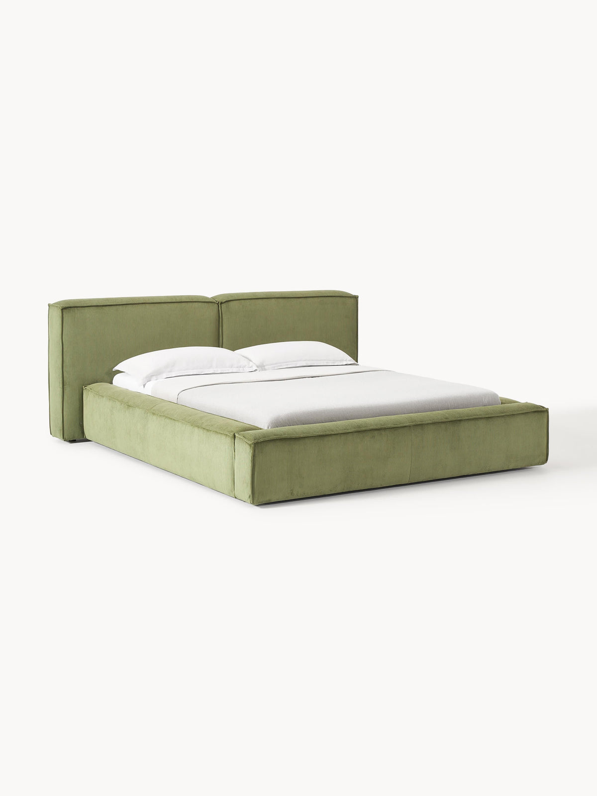 Lennon Upholstered Corduroy Bed with Storage Space