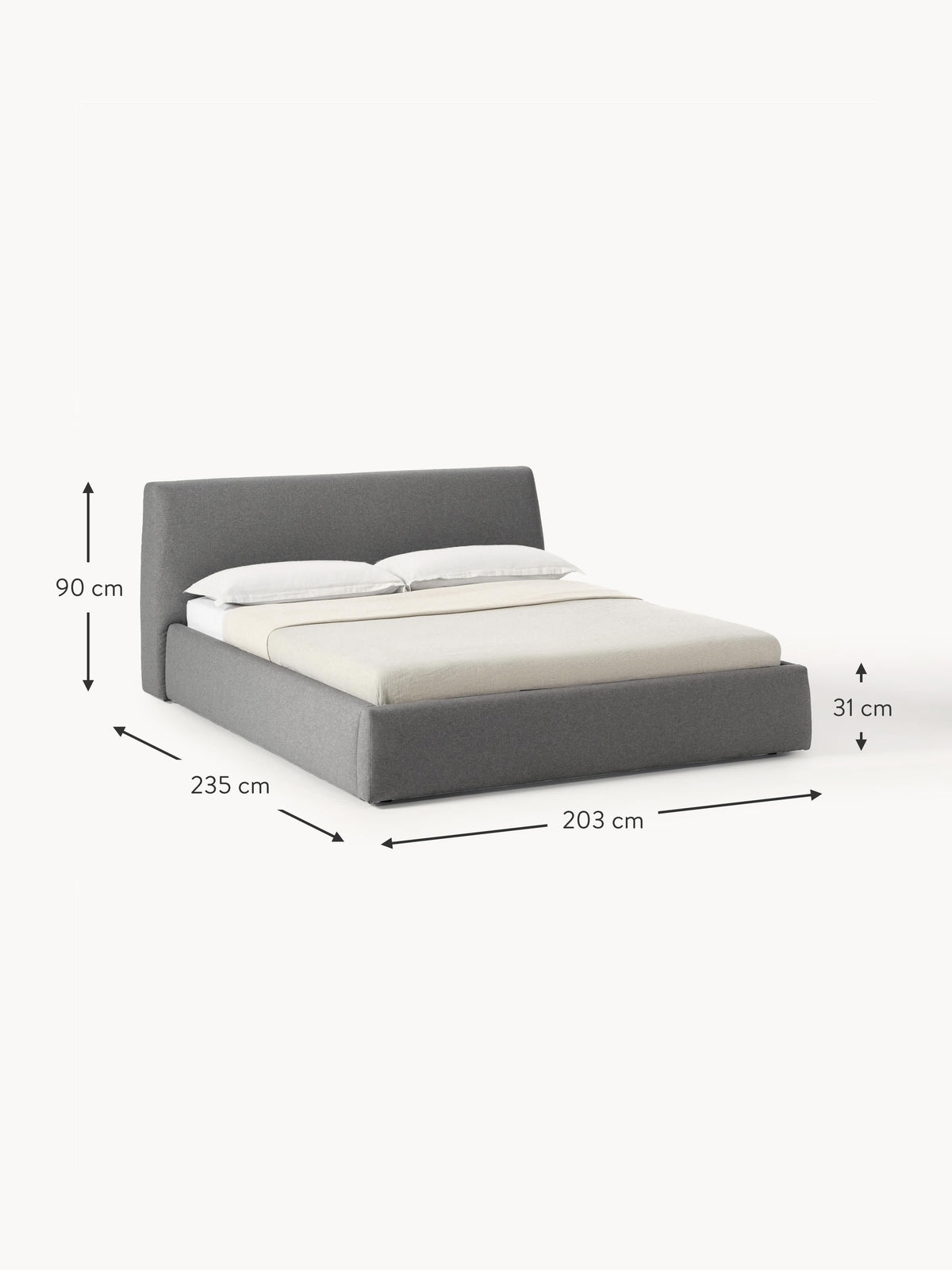 Cloud Upholstered Bed with Storage Space