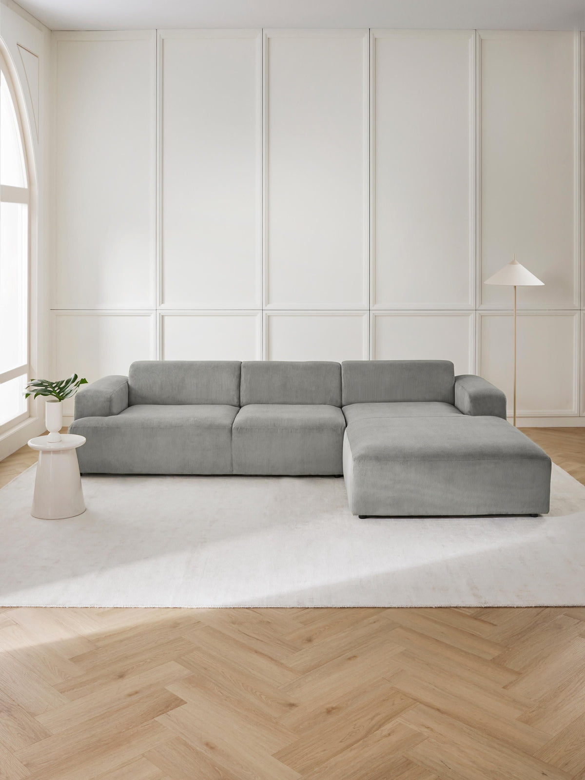 Melva Corduroy Corner Sofa (4-seater)