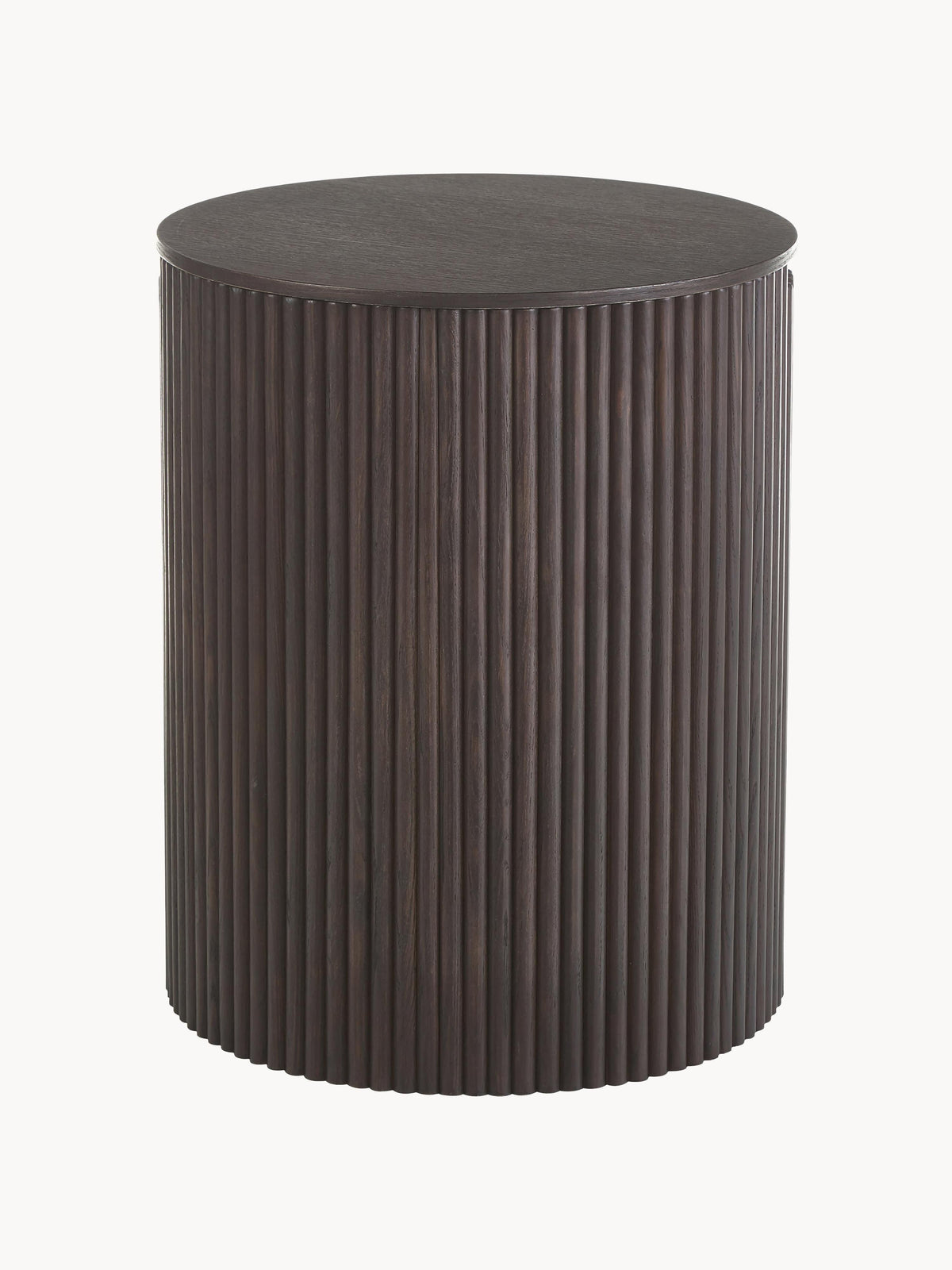 Gallery image 1 - Round Wooden Side Table Nele with Storage Space