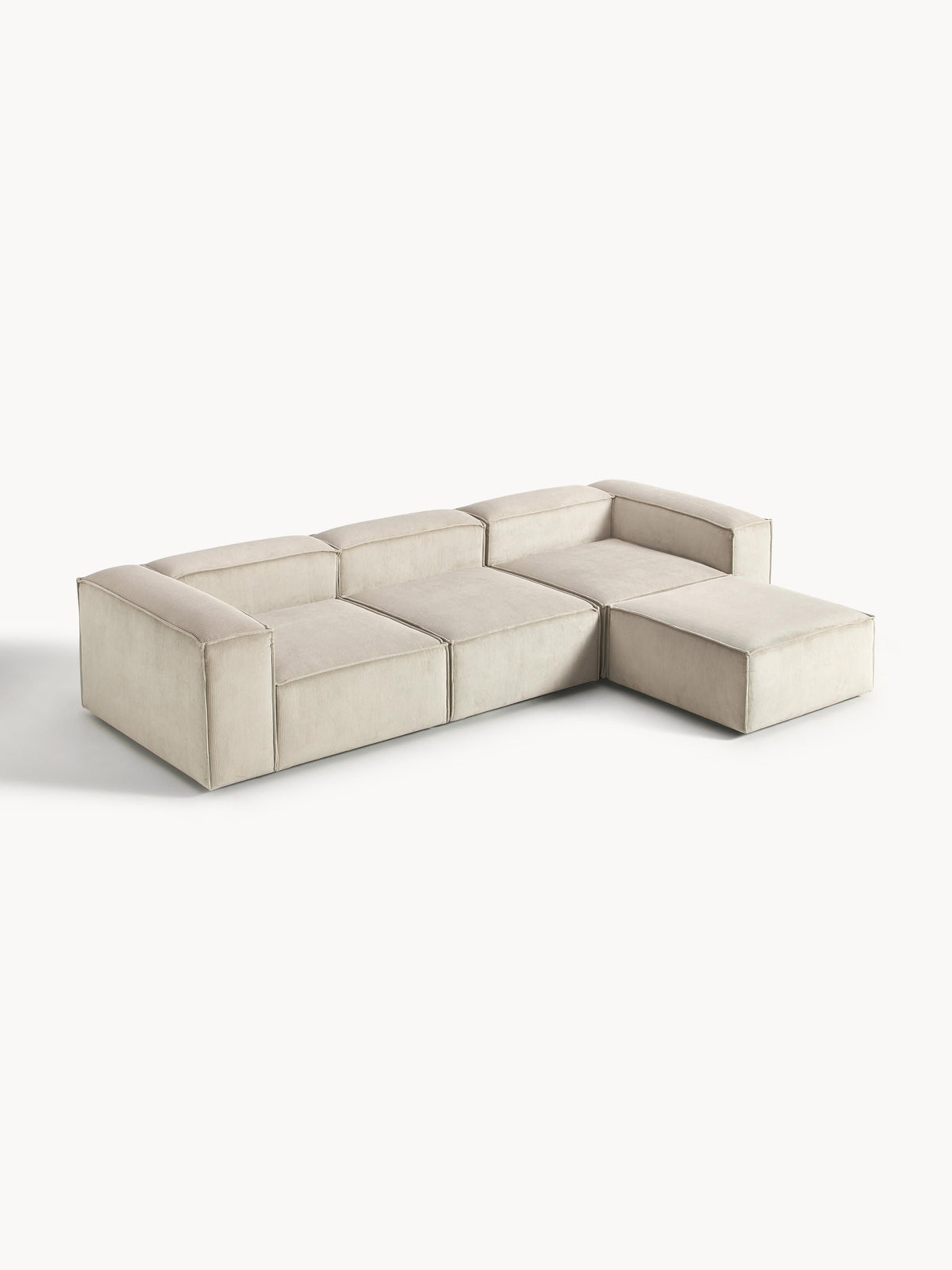 Lennon Corduroy Modular Sofa (4-seater) with Ottoman (left/right)