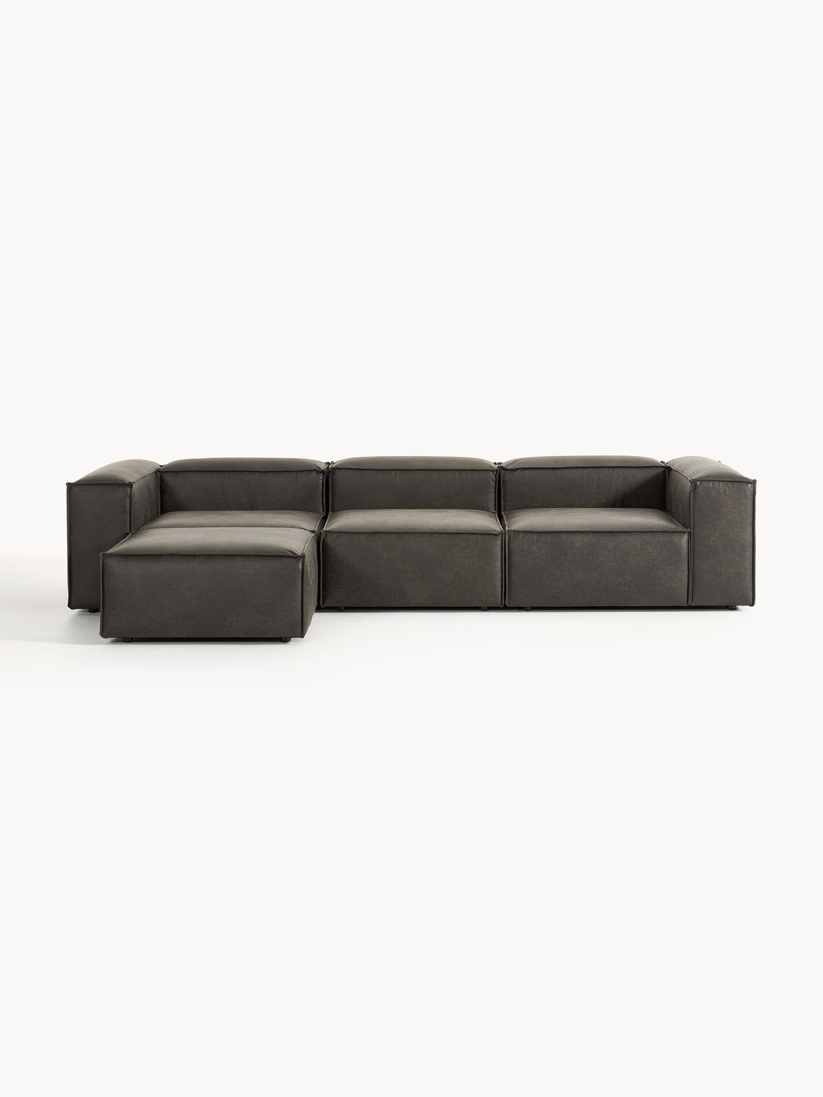 Lennon Modular Leather Sofa (4-seater) with Ottoman (left/right)