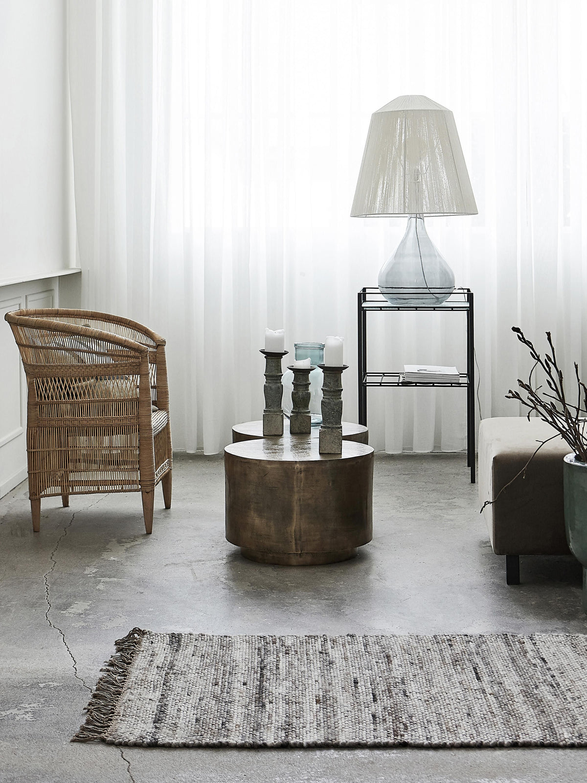 Rota Round Coffee Table with Antique Finish