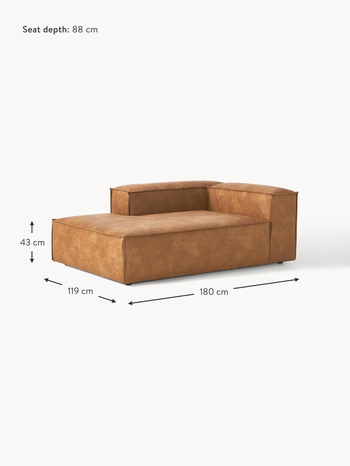 Lennon Leather Corner Chaise Module