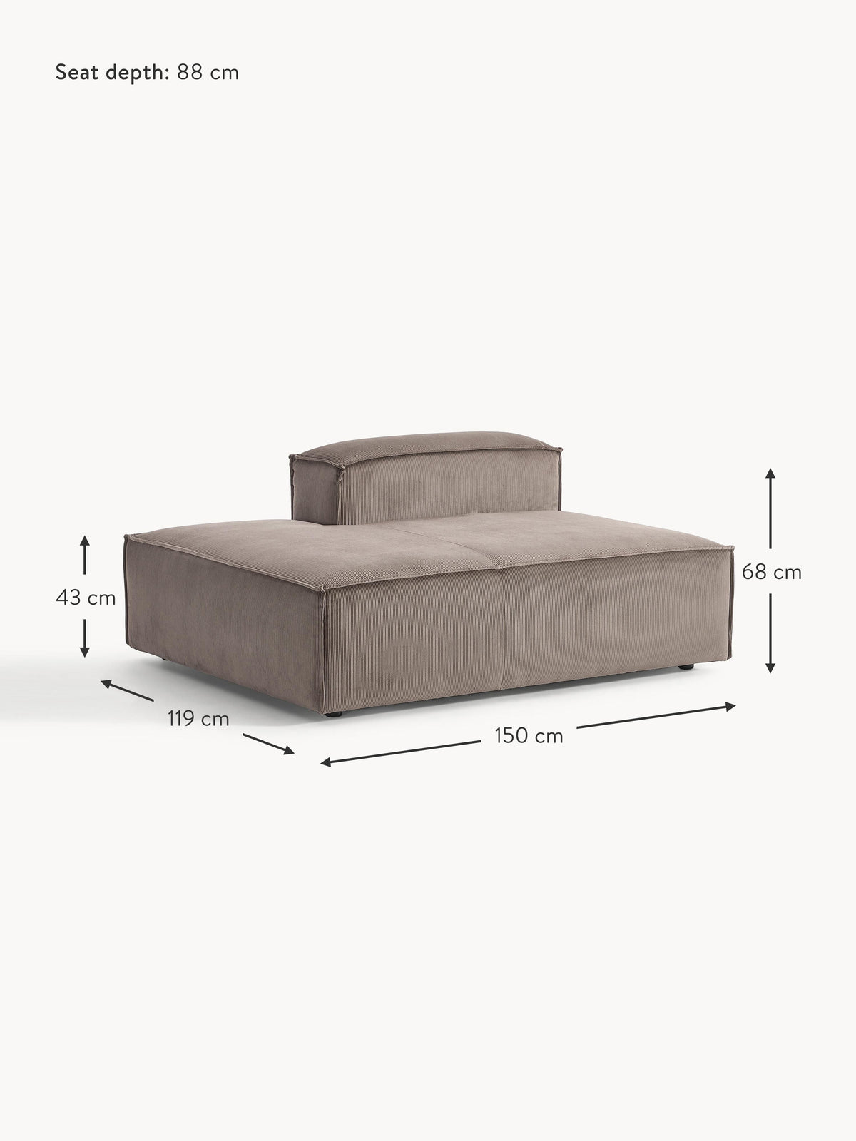 Lennon Corduroy Chaise Module