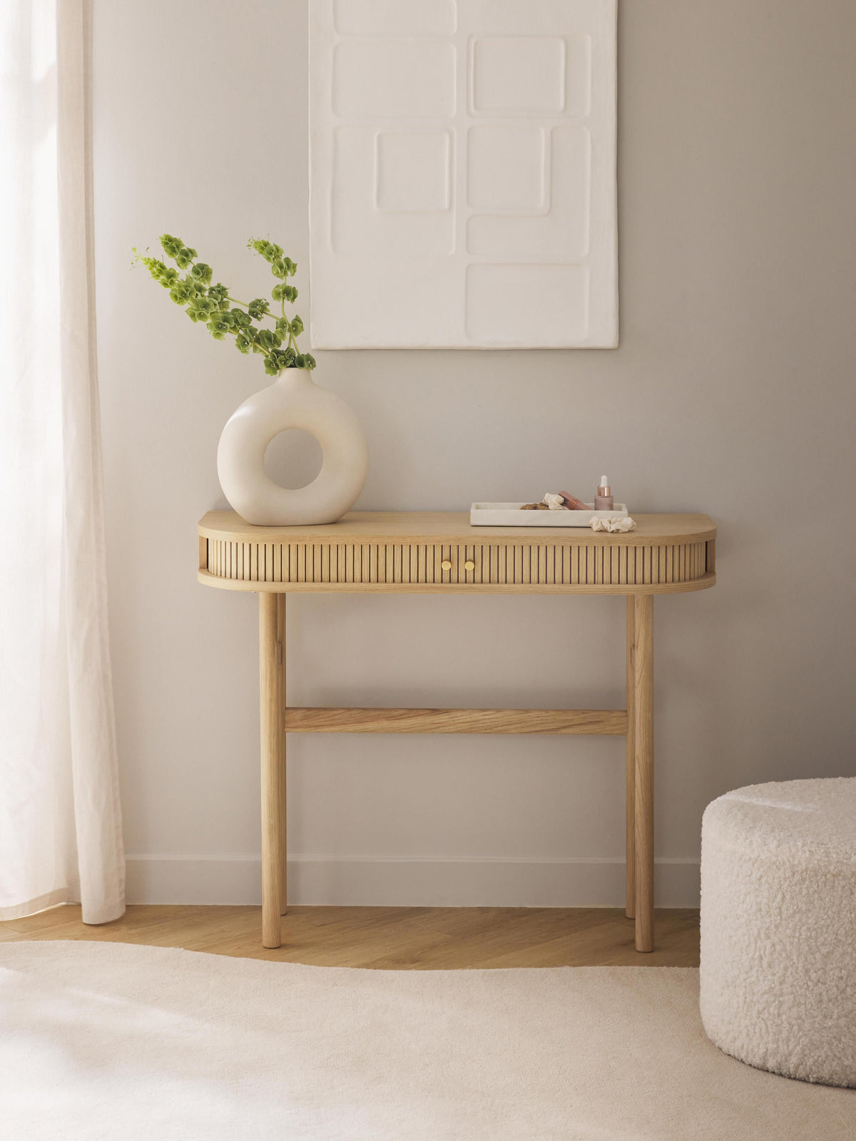 Calary Console Table with Fluted Front