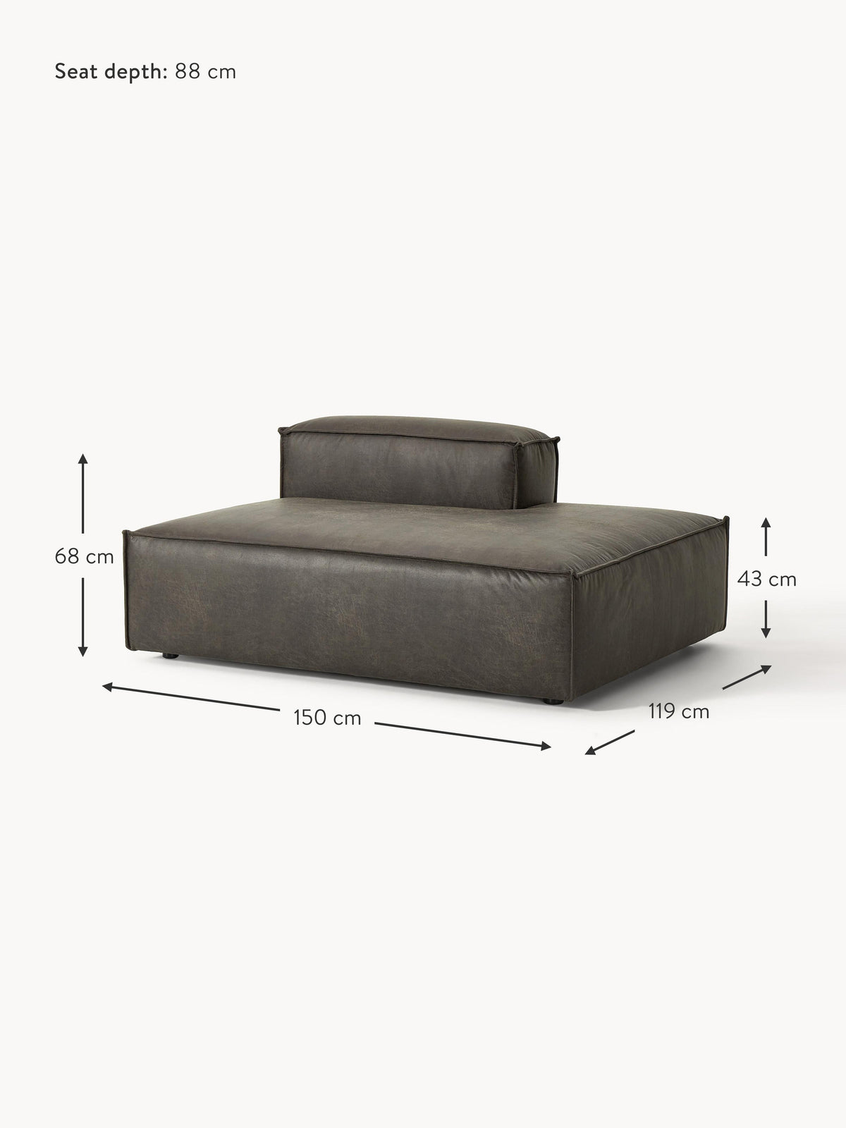 Lennon Leather Chaise Module