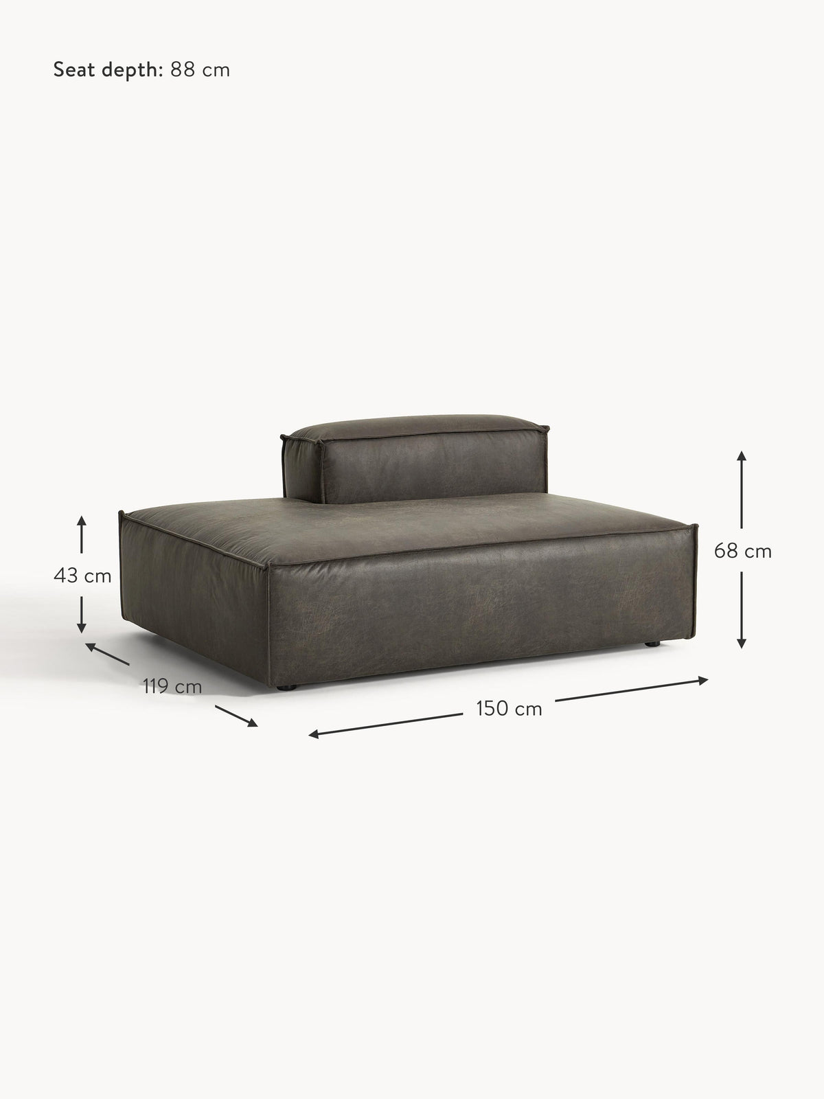 Lennon Leather Chaise Module