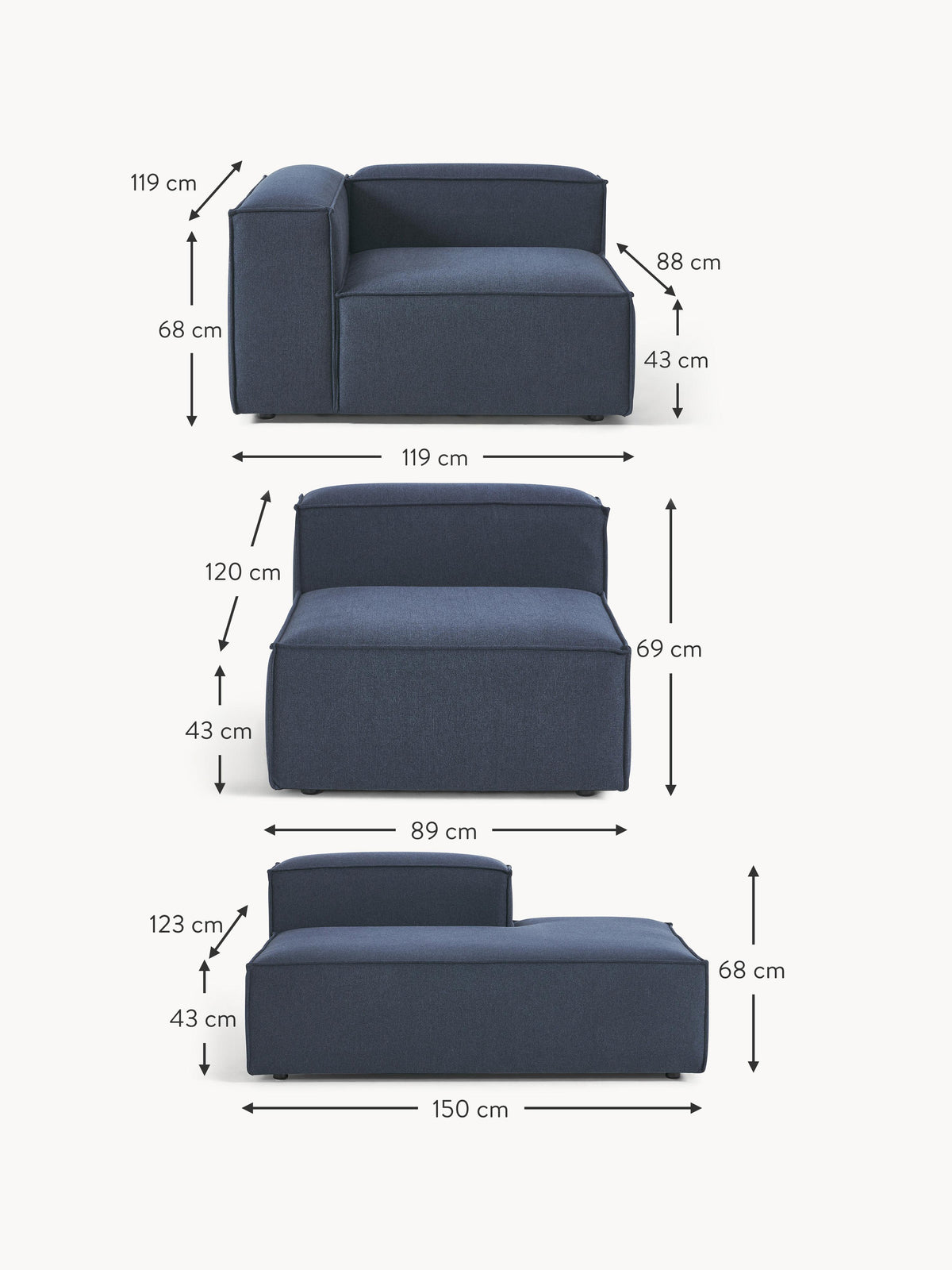Lennon Modular Corner Sofa (4-seater)