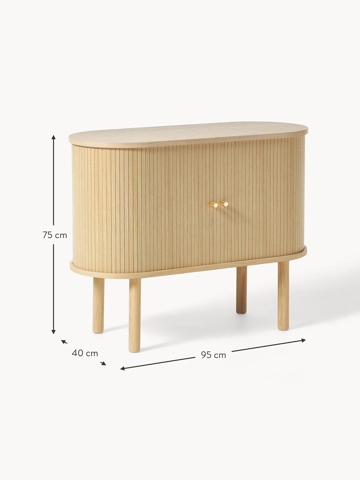Calary Small Sideboard with Fluted Front