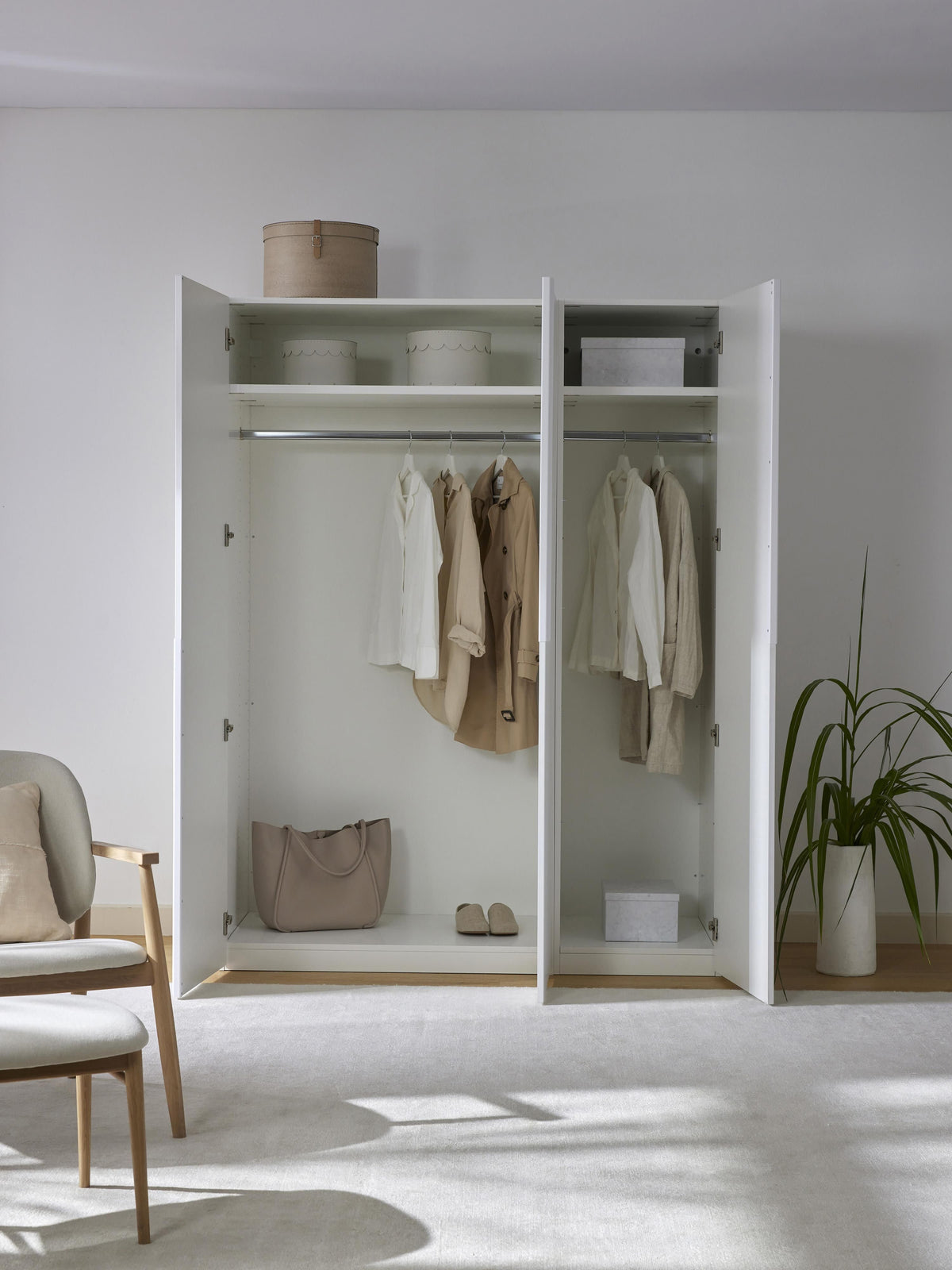 Leon Modular Hinged Door Wardrobe, 150 cm Wide, in various sizes