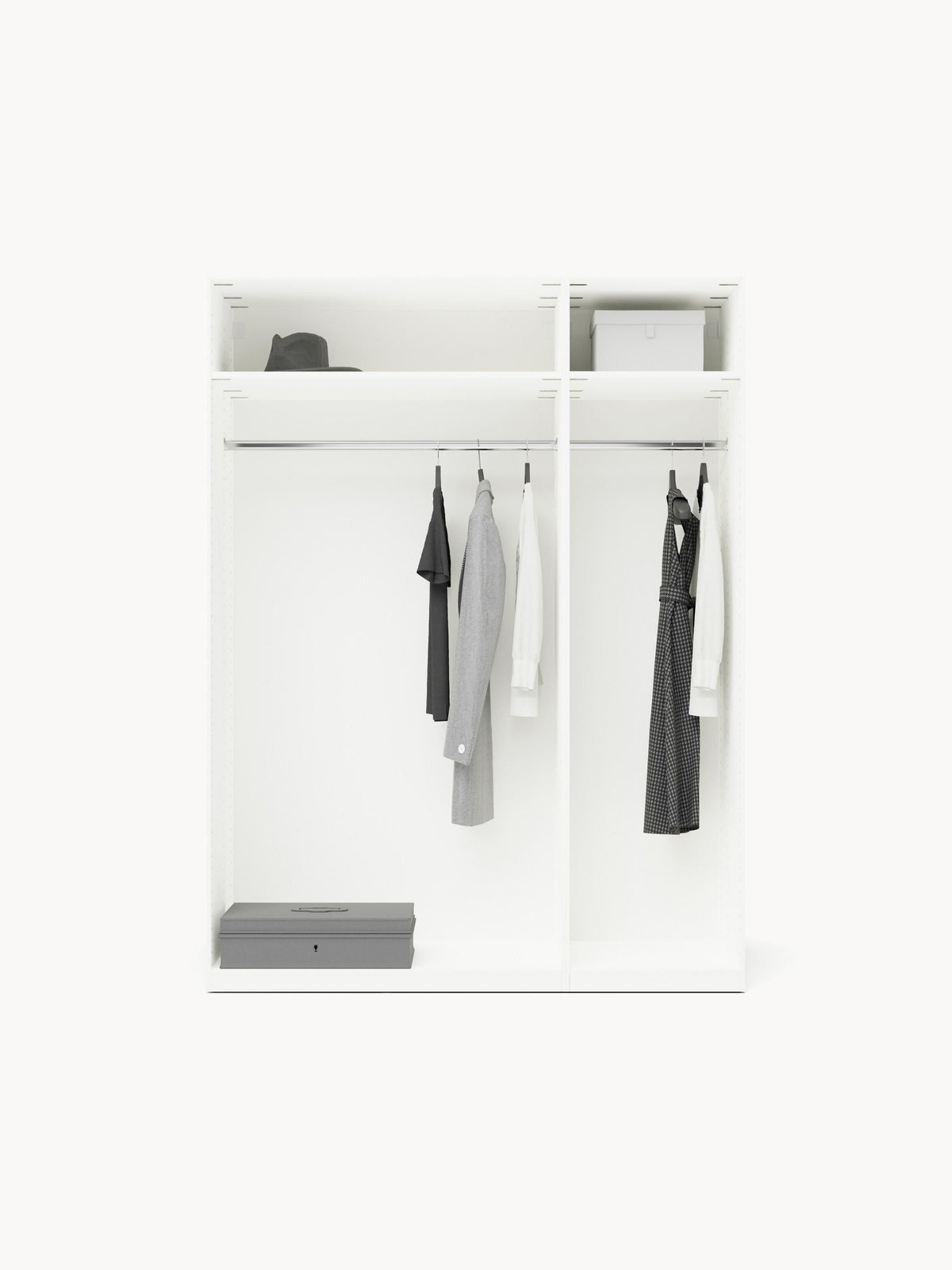 Leon Modular Hinged Door Wardrobe, 150 cm Wide, in various sizes