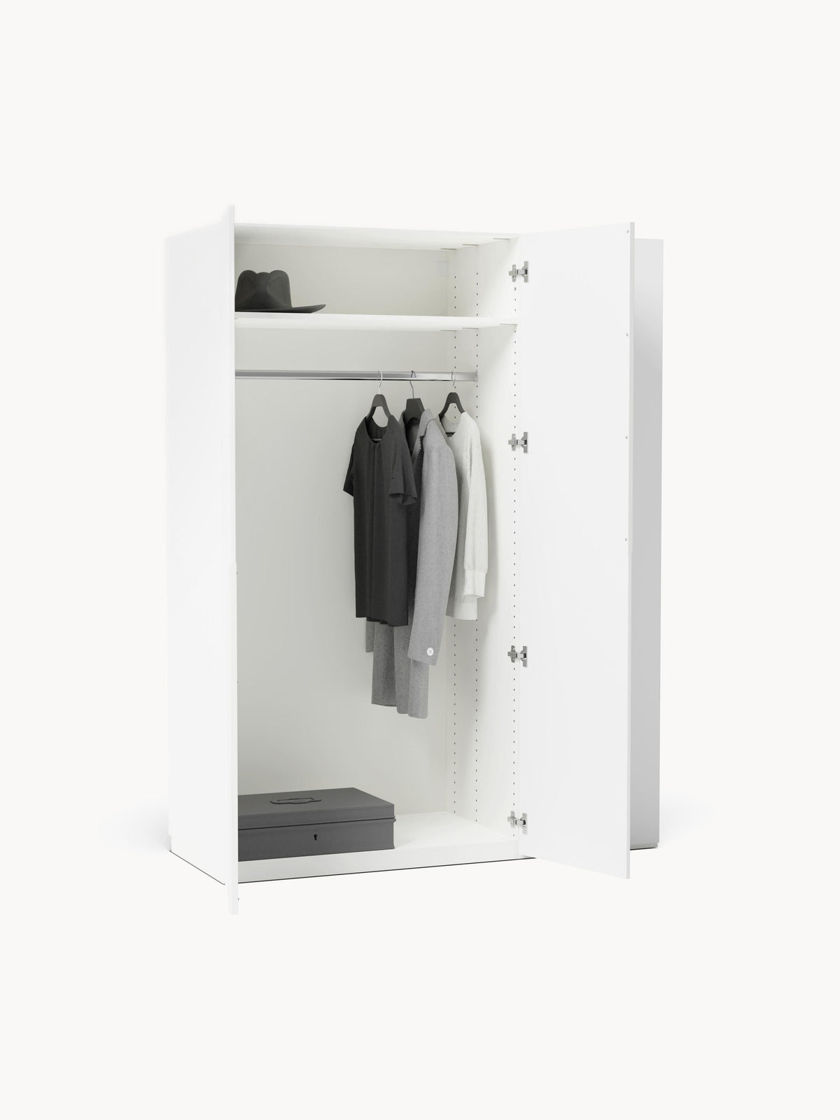 Leon Modular Hinged Door Wardrobe, 150 cm Wide, in various sizes