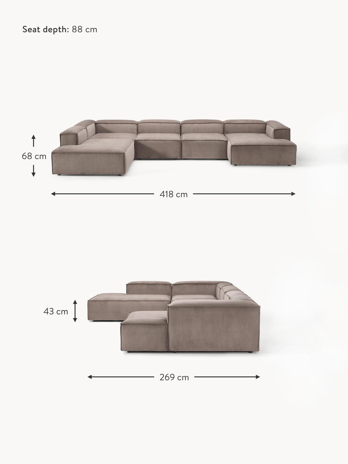 Lennon XL Corduroy Modular Sofa