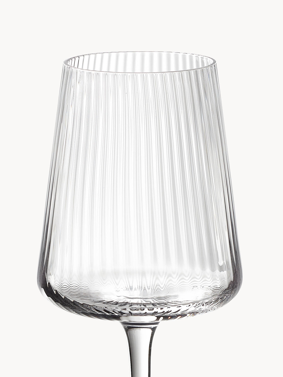 Cami Handmade White Wine Glasses with Embossed Pattern, Set of 4