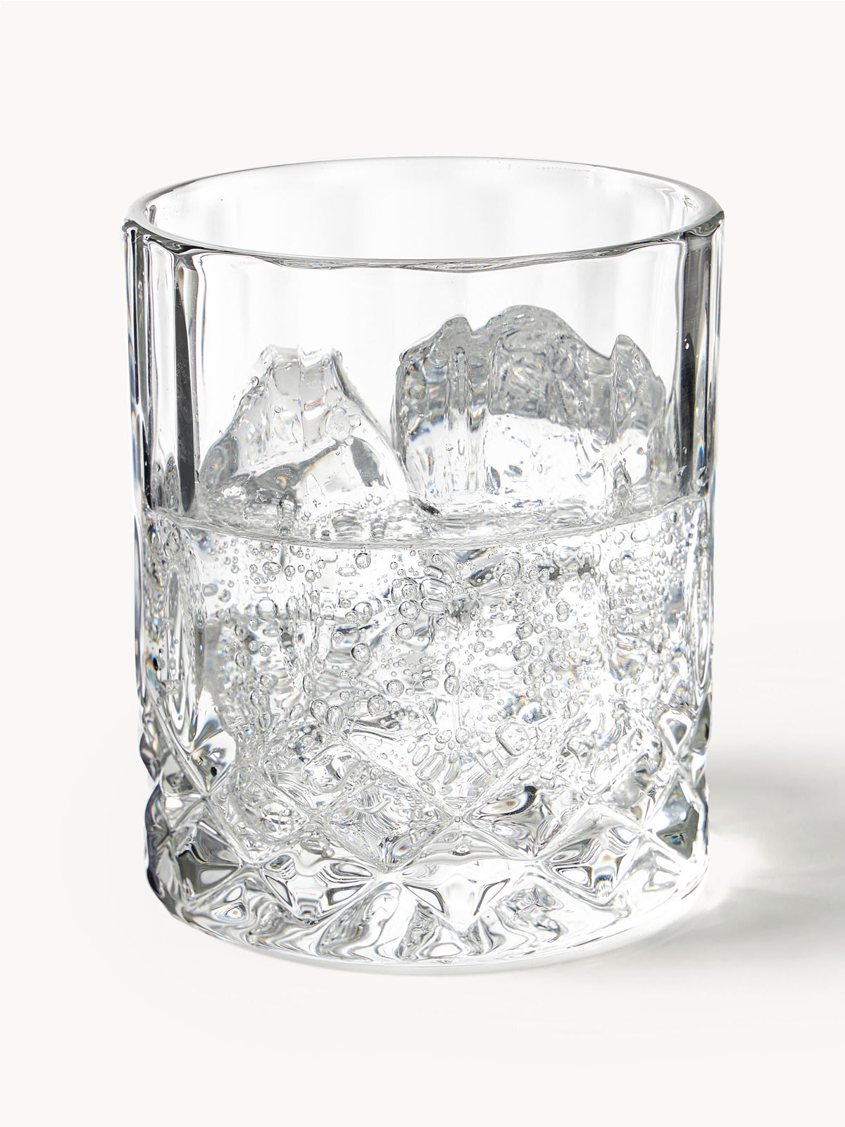 George Whisky & Highball Glasses with Embossed Pattern, Set of 8
