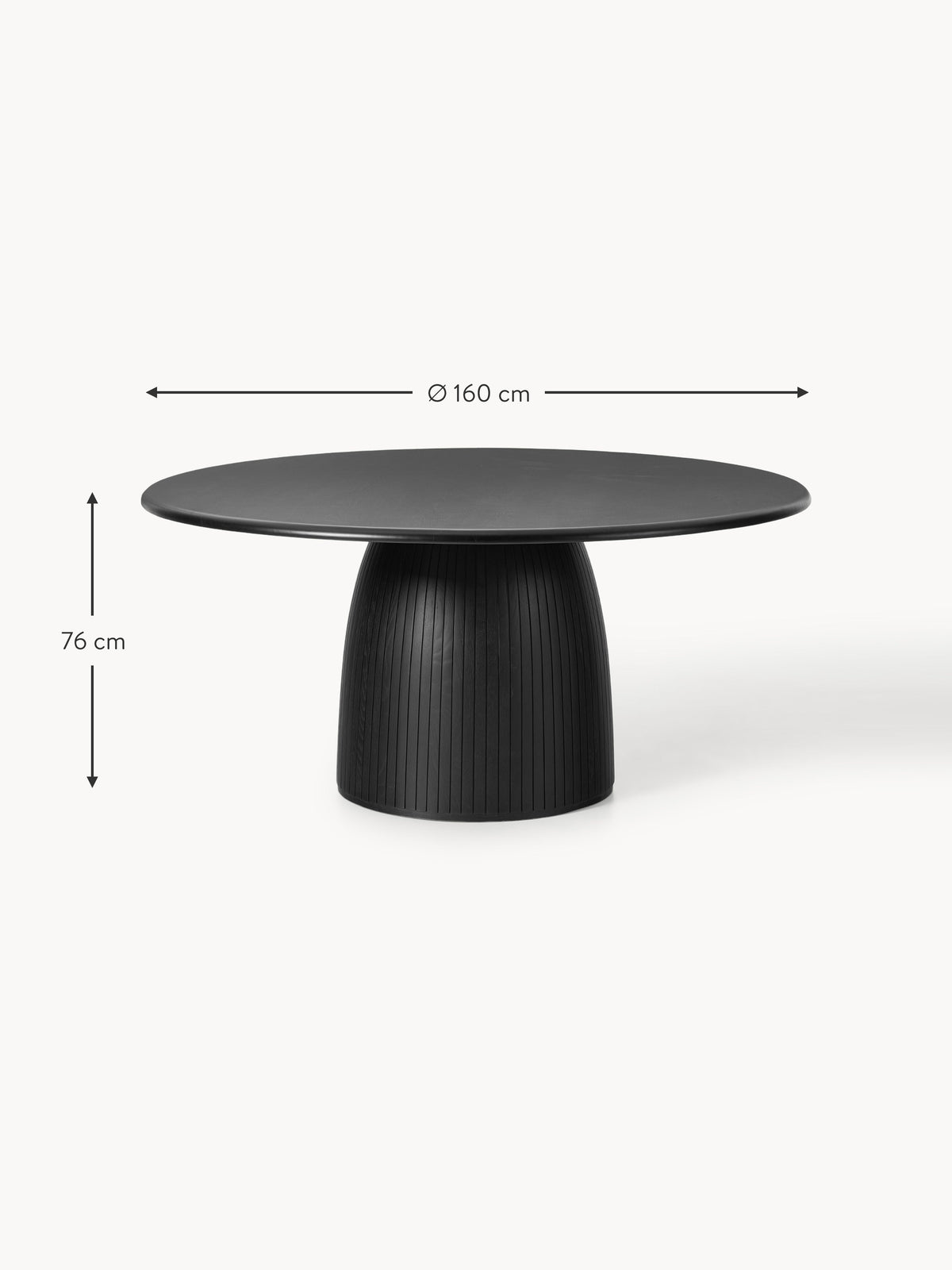 Nelly Round Dining Table with Groove Structure, in various sizes