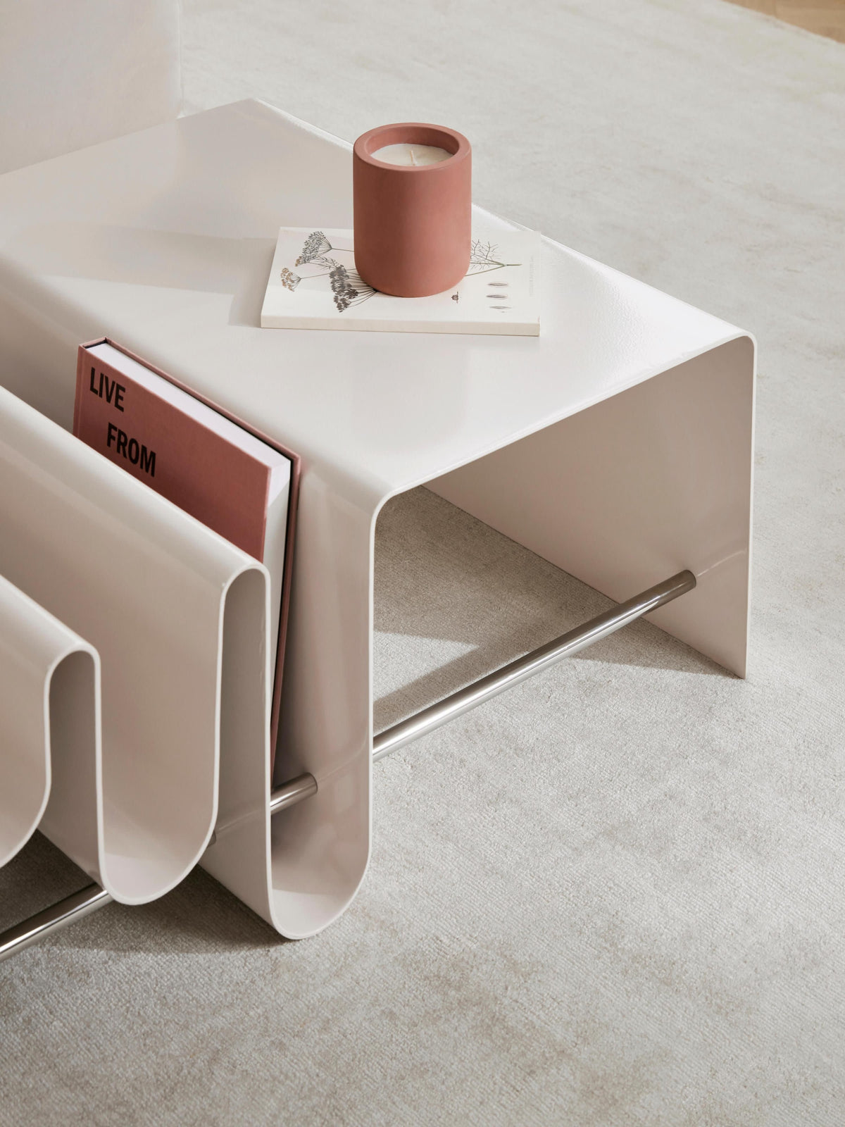 Julia Metal Coffee Table with Magazine Rack
