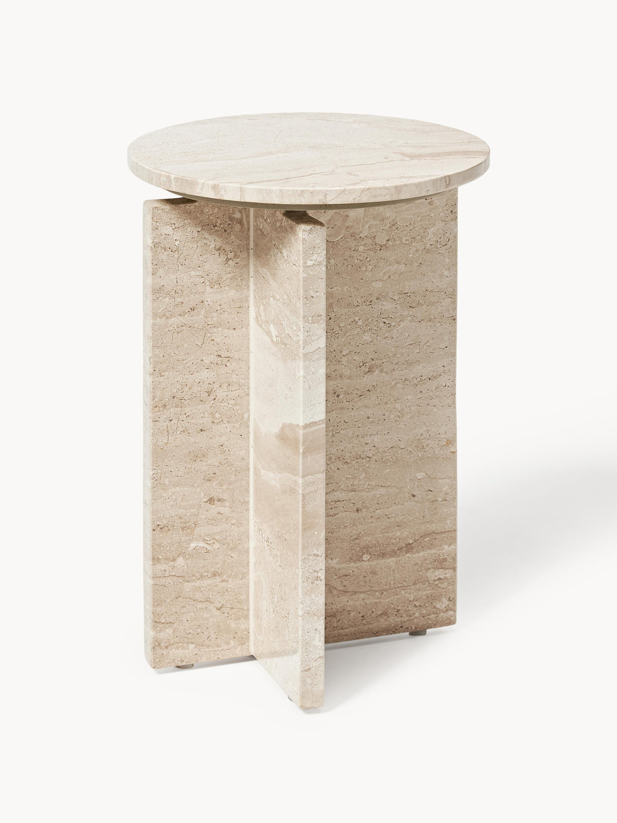 Gallery image 1 - Round Travertine Side Table Marisa