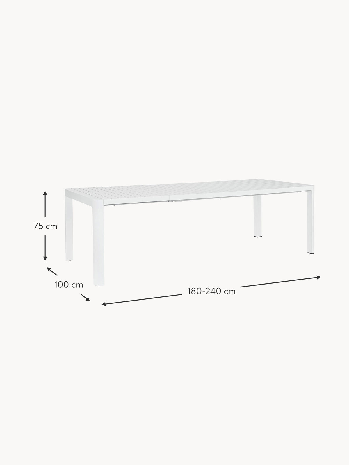 Kiplin Extendable Garden Table, 180 - 240 x 100 cm