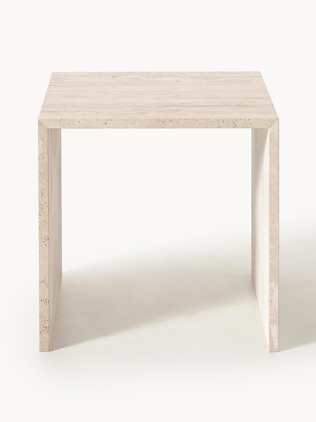 Varu Travertine Side Tables, Set of 2