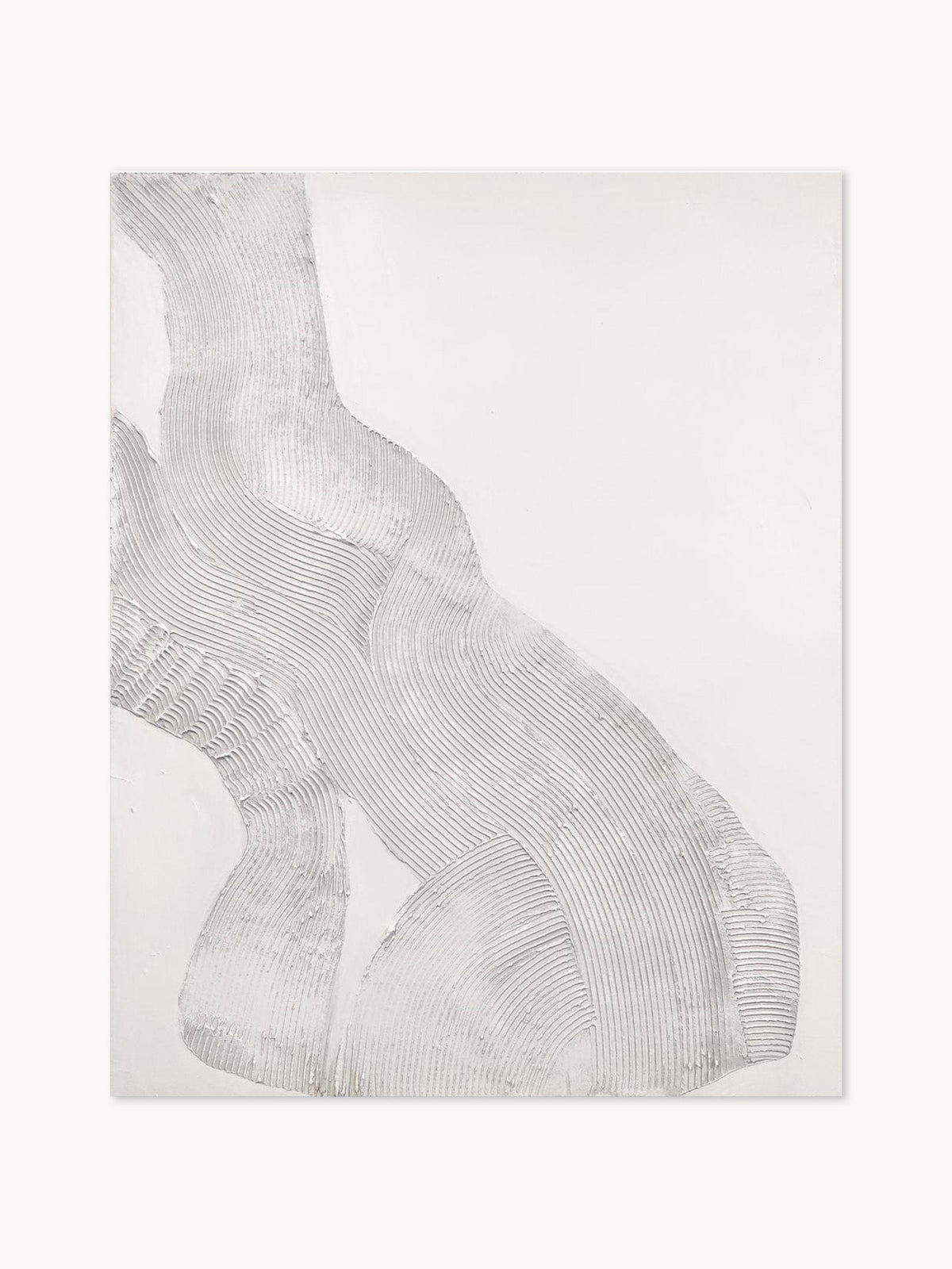 Hand-Painted Canvas Art White Sculpture 1
