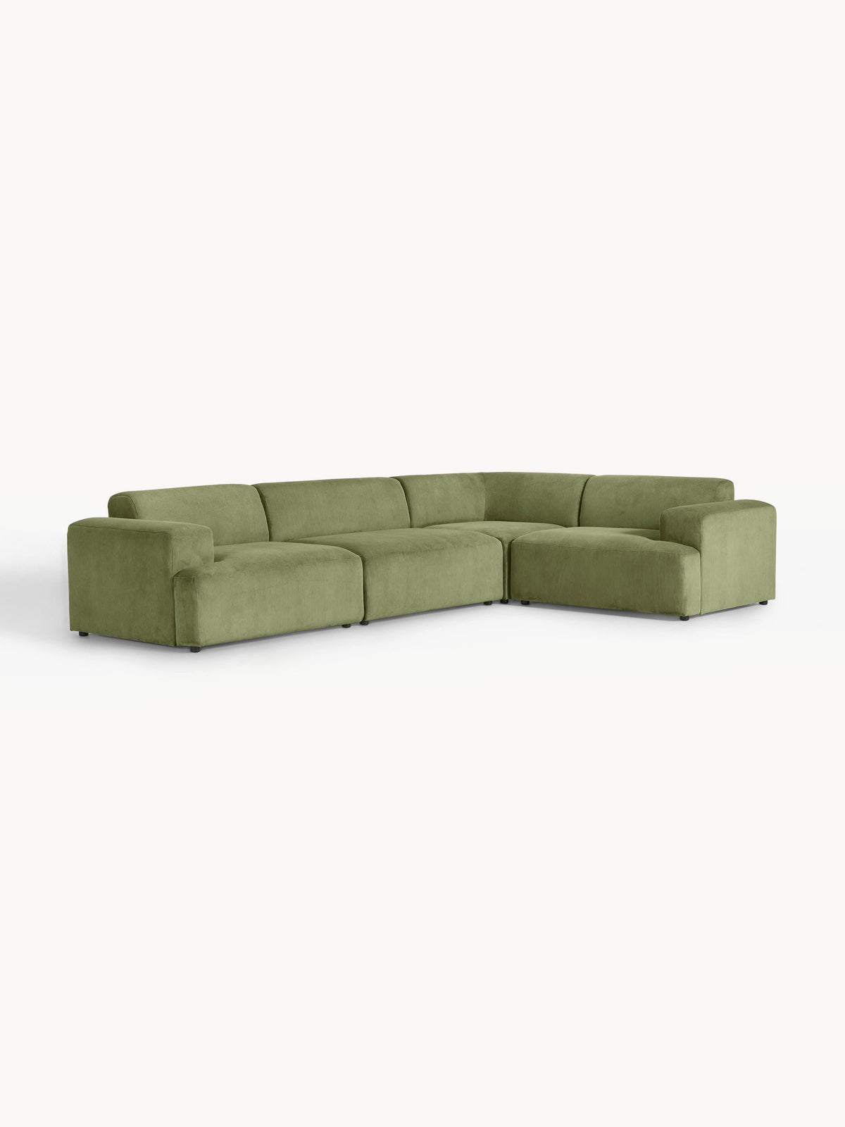 Melva Large Corduroy Corner Sofa (4-seater)