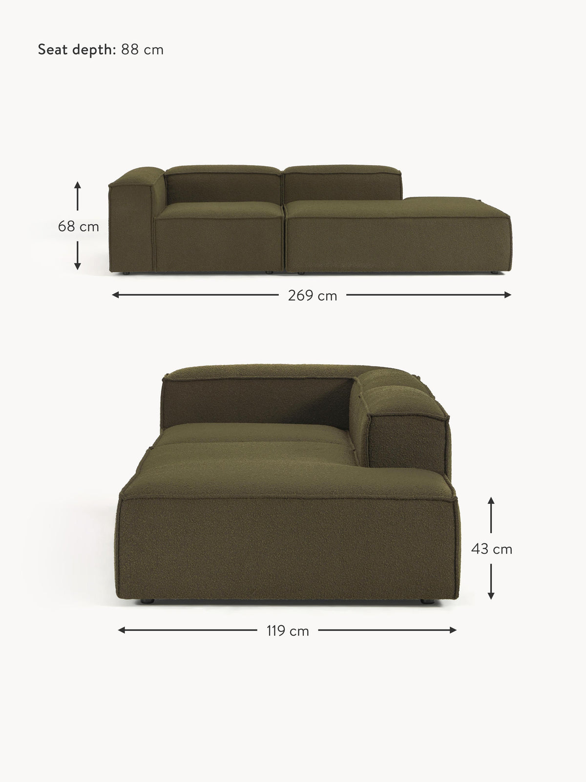 Lennon Bouclé Modular Ottoman
