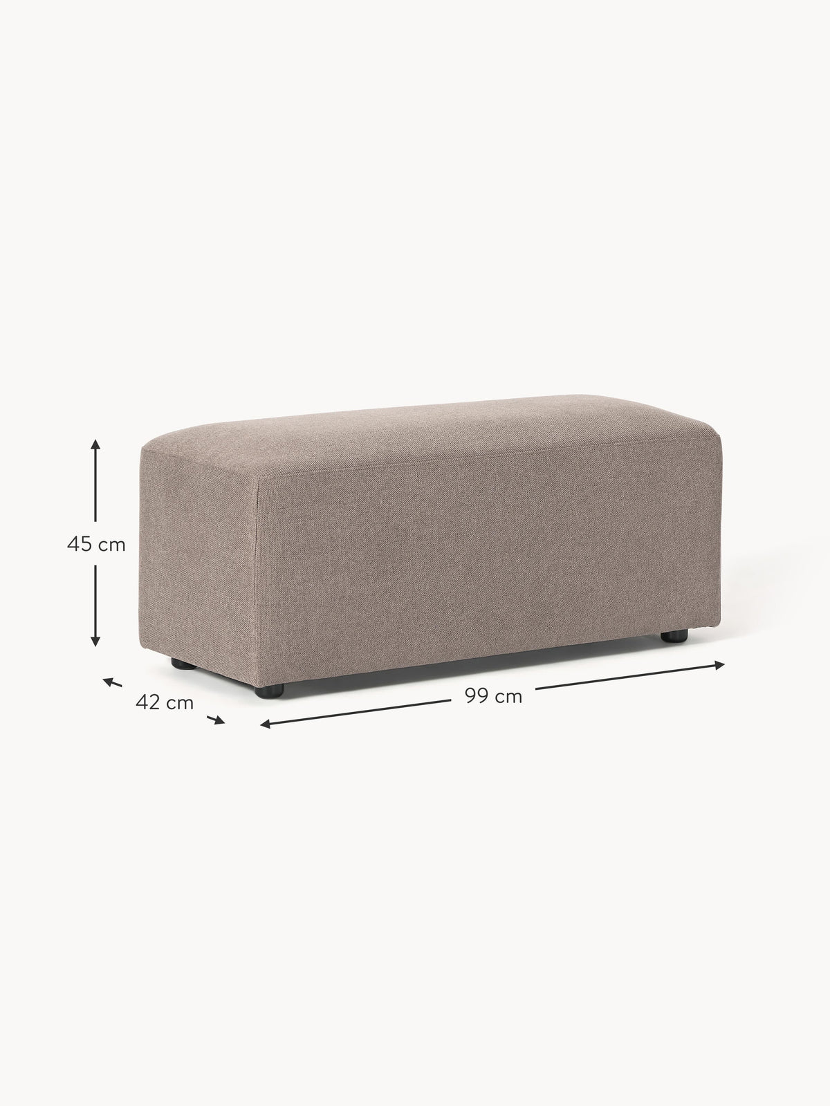 Melva Ottoman, W 99 x D 42 cm
